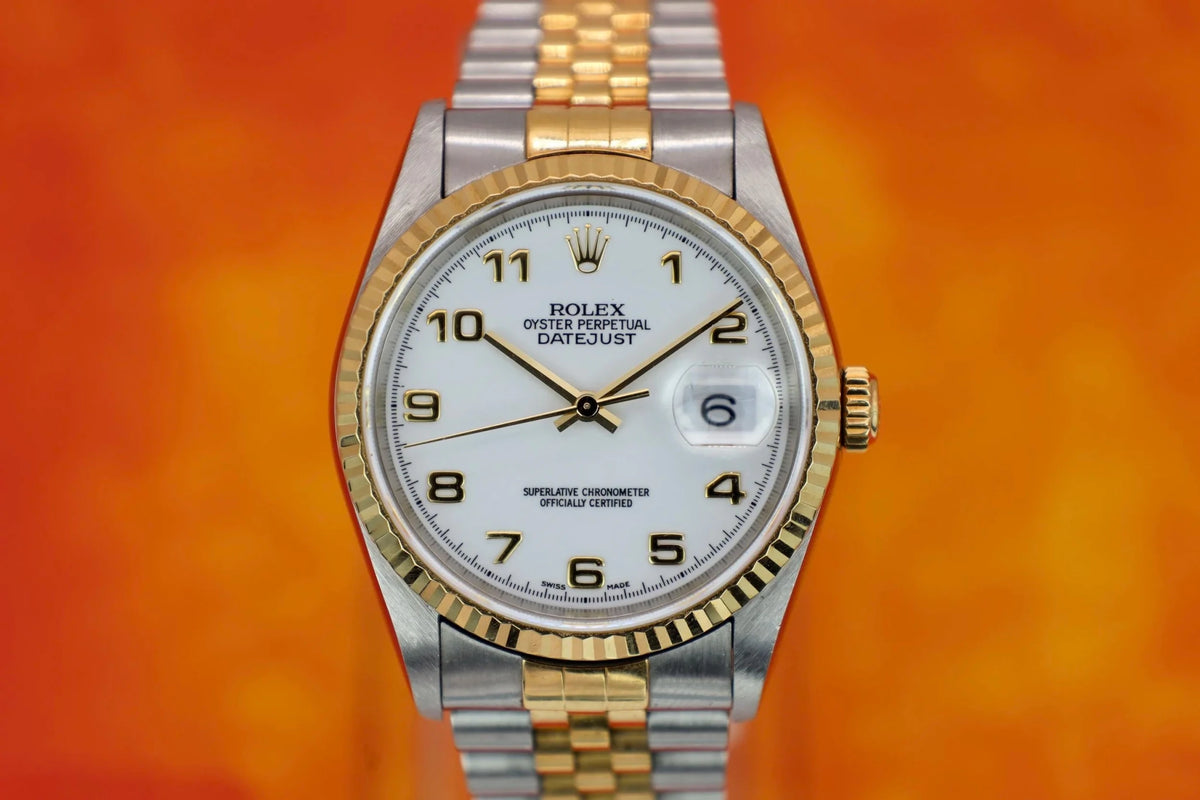 1998 Datejust Ref. 16233 | White Arabic Numeral Dial - Sierra Time Co