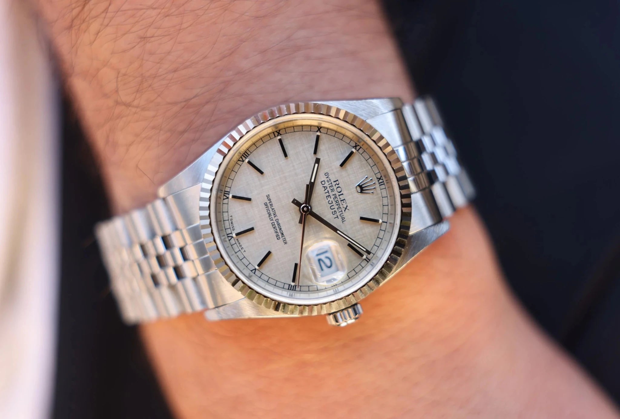 1998 Rolex Datejust Ref. 16234 | Rare Linen Dial - Sierra Time Co