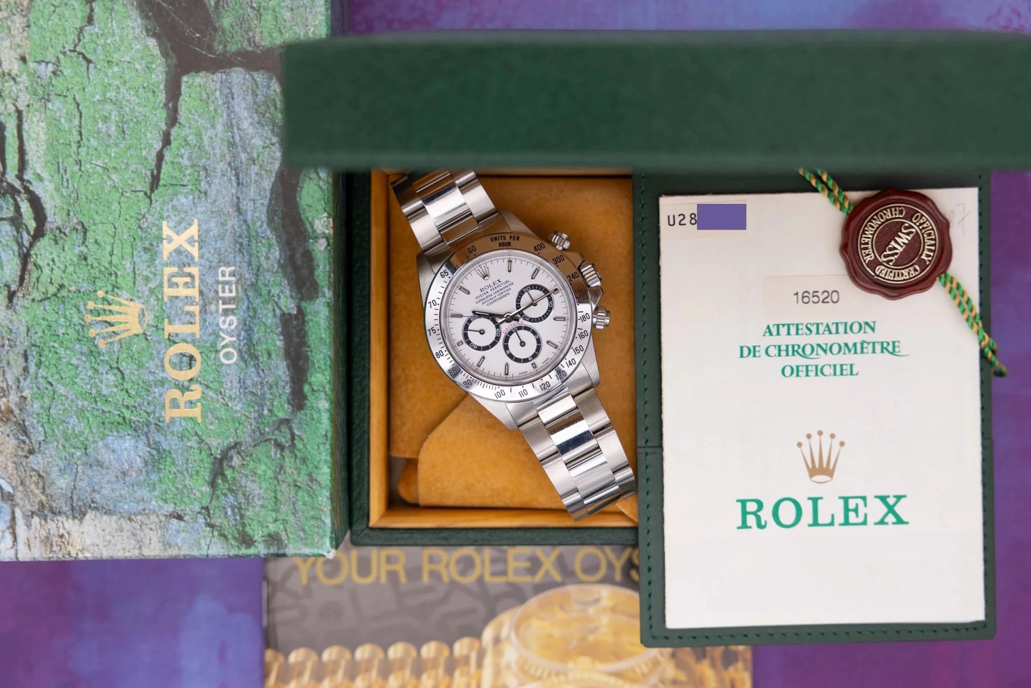 1998 Rolex Daytona Ref. 16520 White Dial | Box and Papers - Sierra Time Co