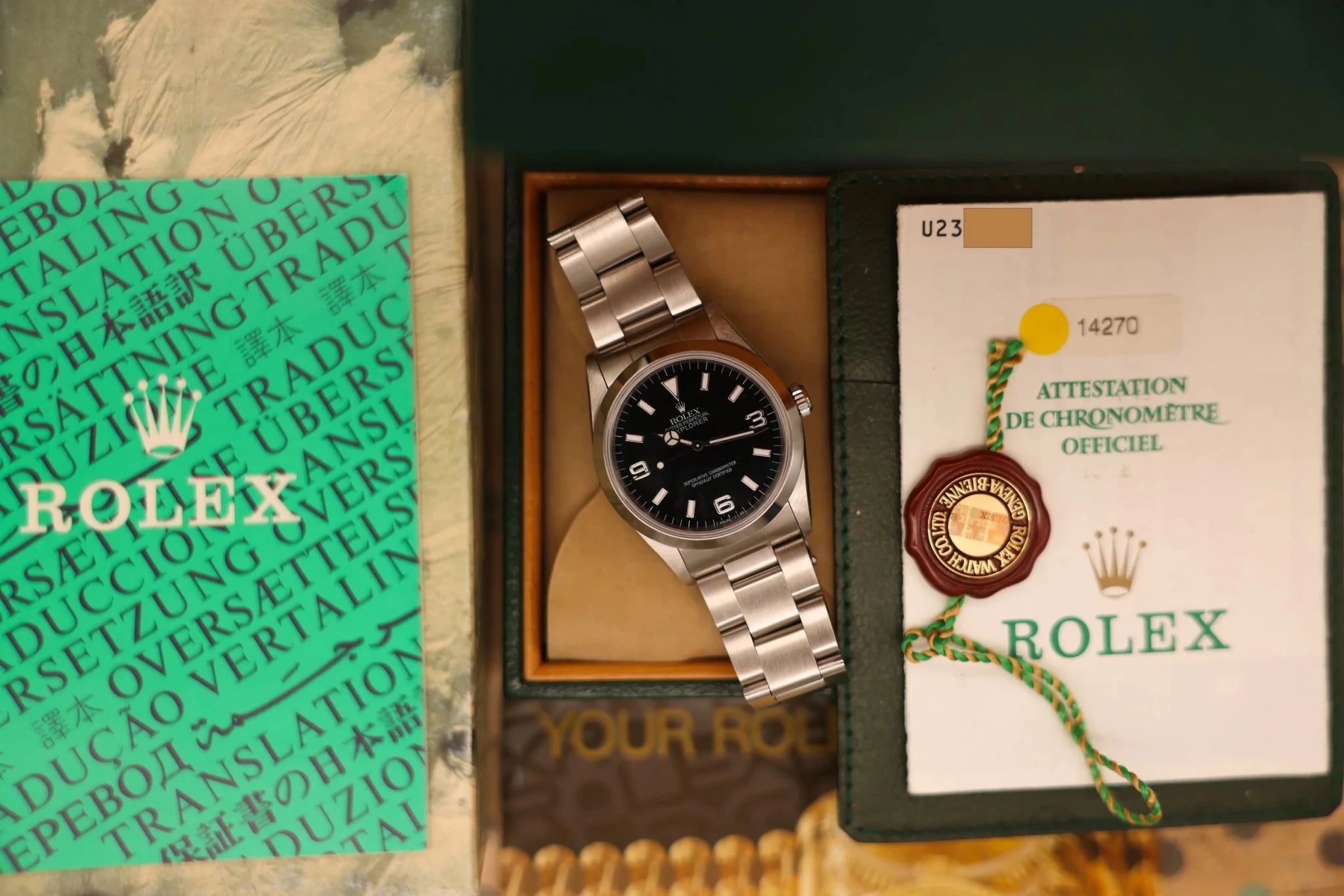 1998 Rolex Explorer I Ref. 14270 | Creamy Tritium Dial | Box and Papers - Sierra Time Co