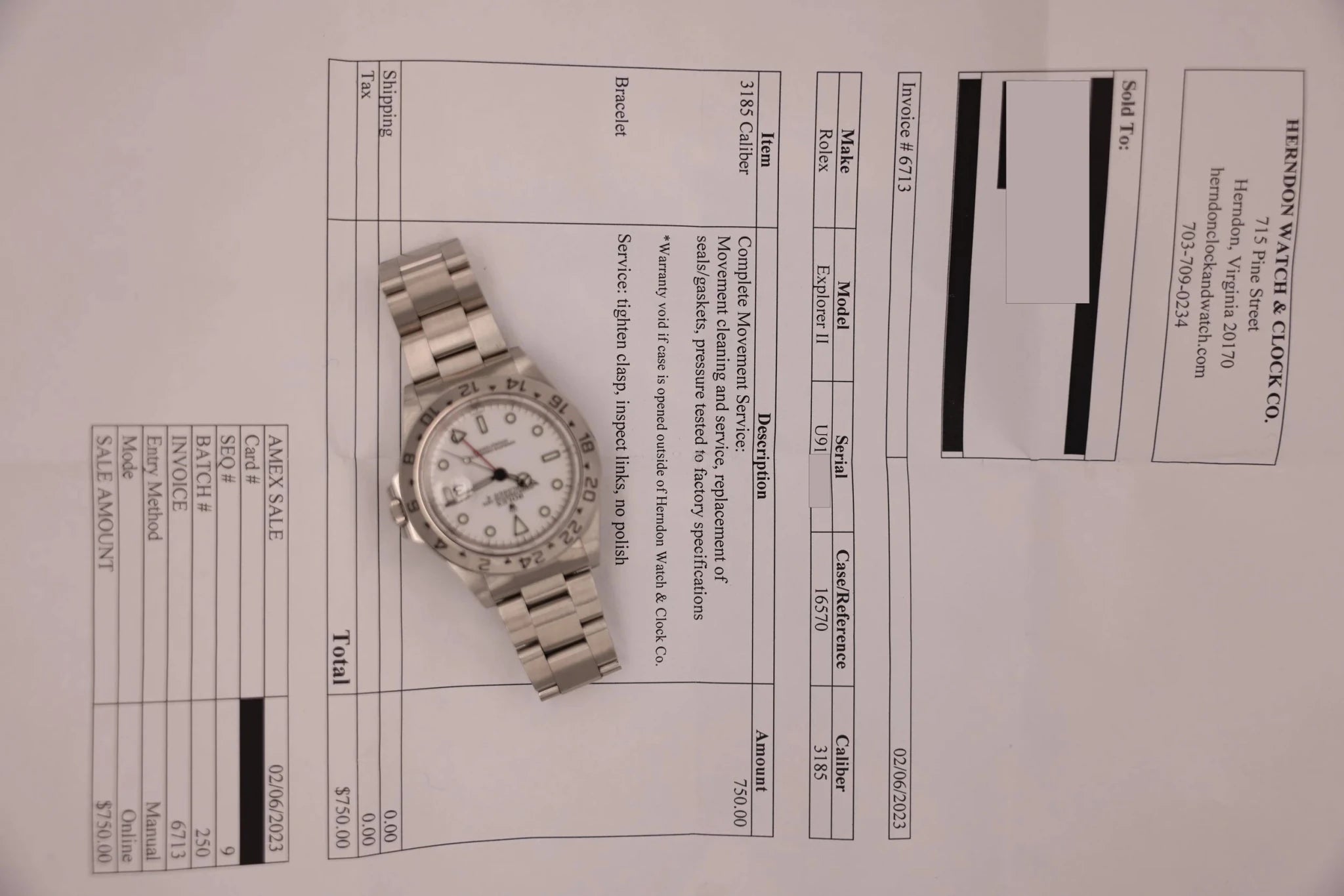 1998 Rolex Explorer II Ref. 16570 Polar | 2023 Service - Sierra Time Co