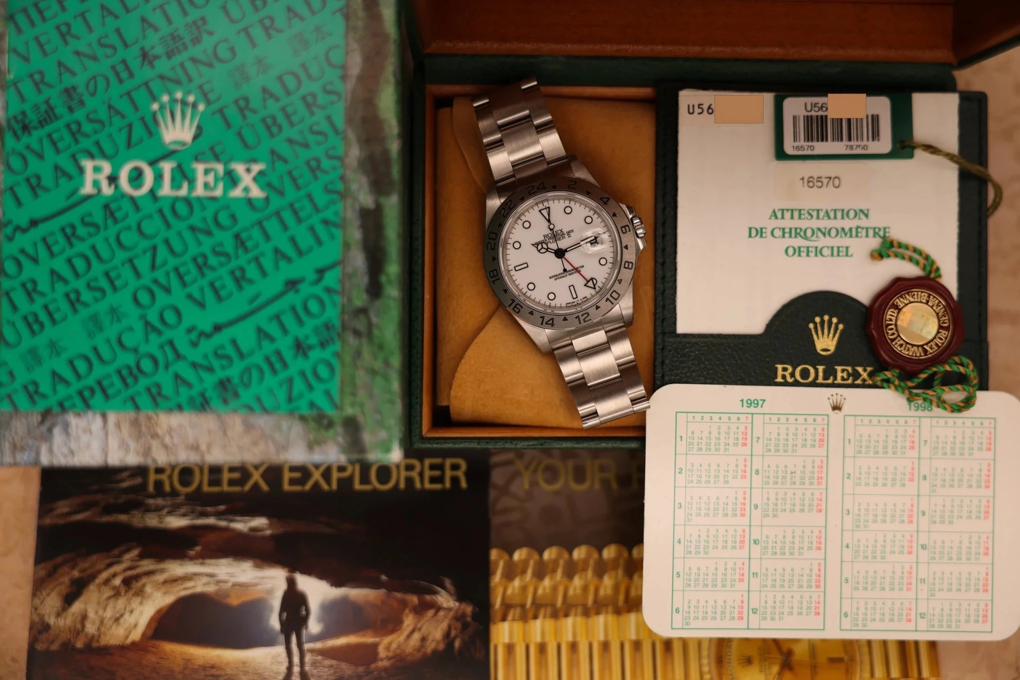 1998 Rolex Explorer II Ref. 16570 Polar | Cream Tritium Dial | Full Set - Sierra Time Co