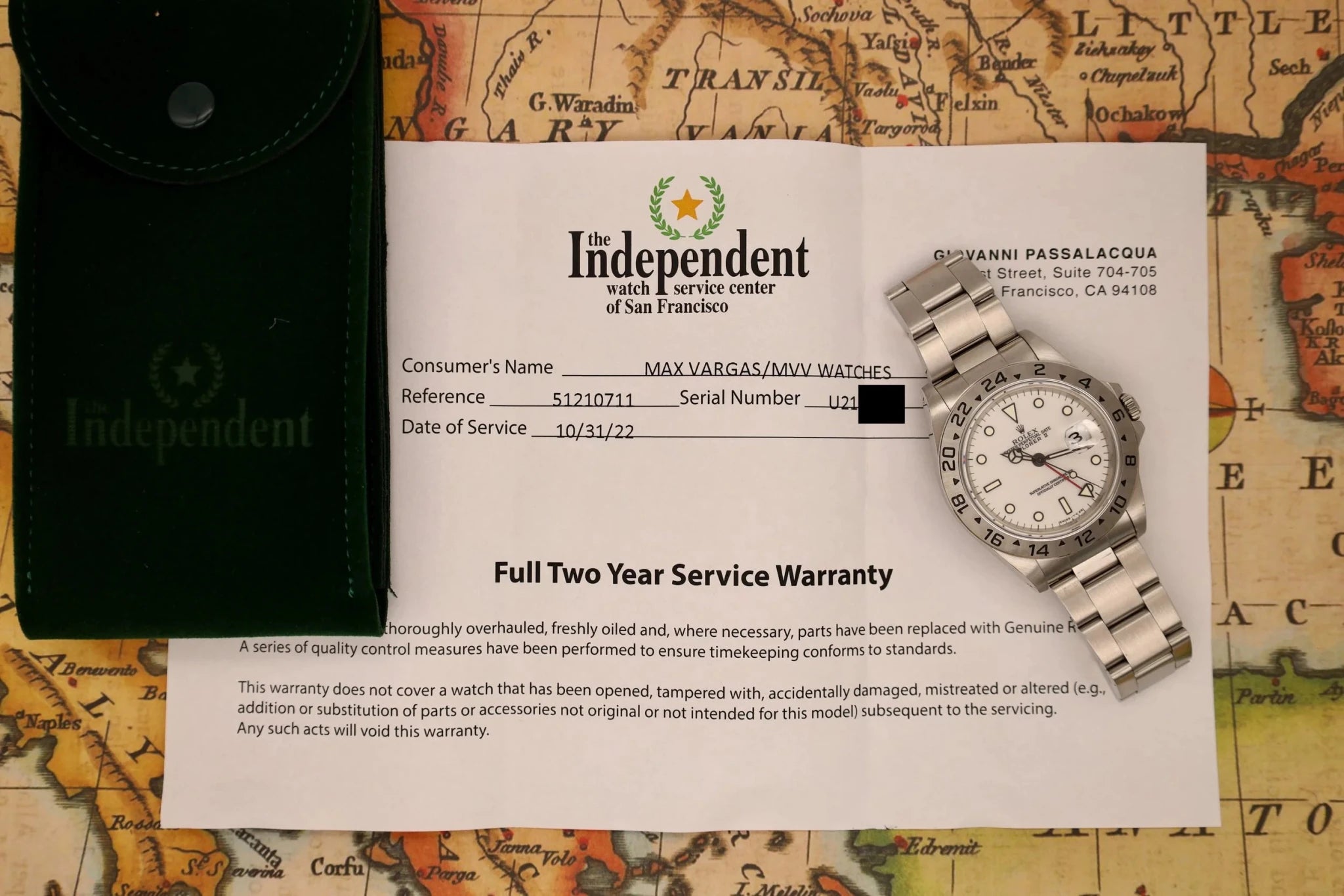 1998 Rolex Explorer II Ref. 16570 Polar | Creamy Tritium | Box and Papers | Serviced - Sierra Time Co