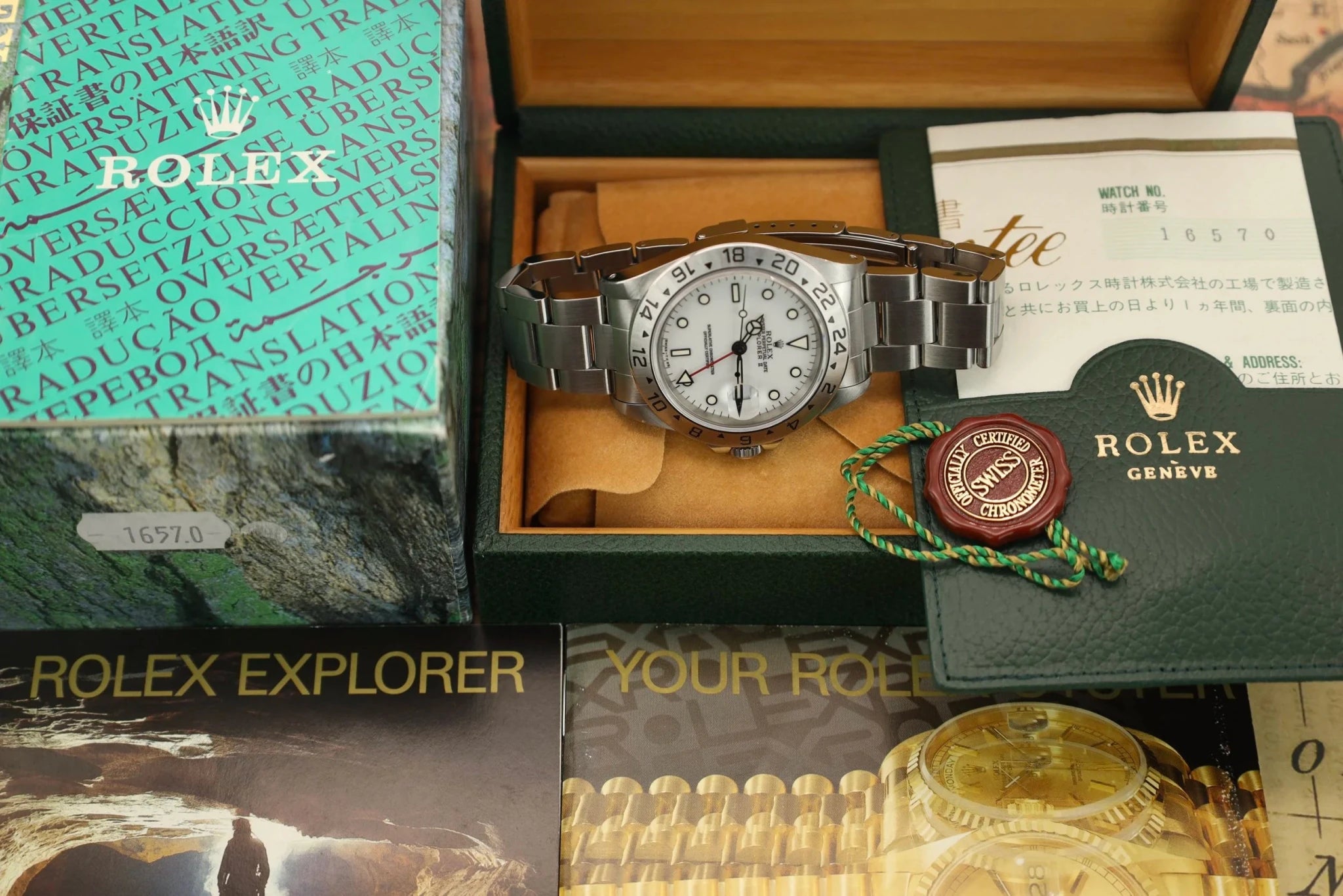 1998 Rolex Explorer II Ref. 16570 Polar | Creamy Tritium | Box and Papers | Serviced - Sierra Time Co