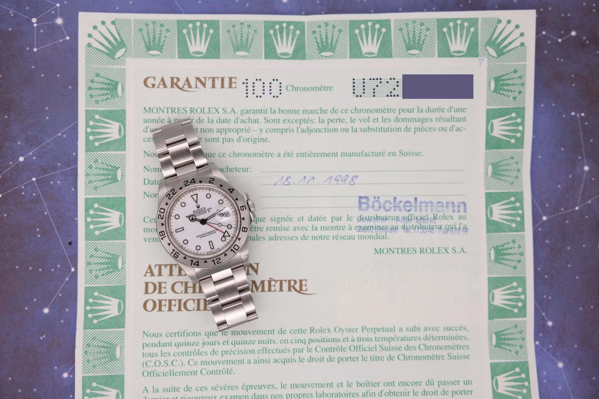1998 Rolex Explorer II Ref. 16570 Polar | Papers - Sierra Time Co