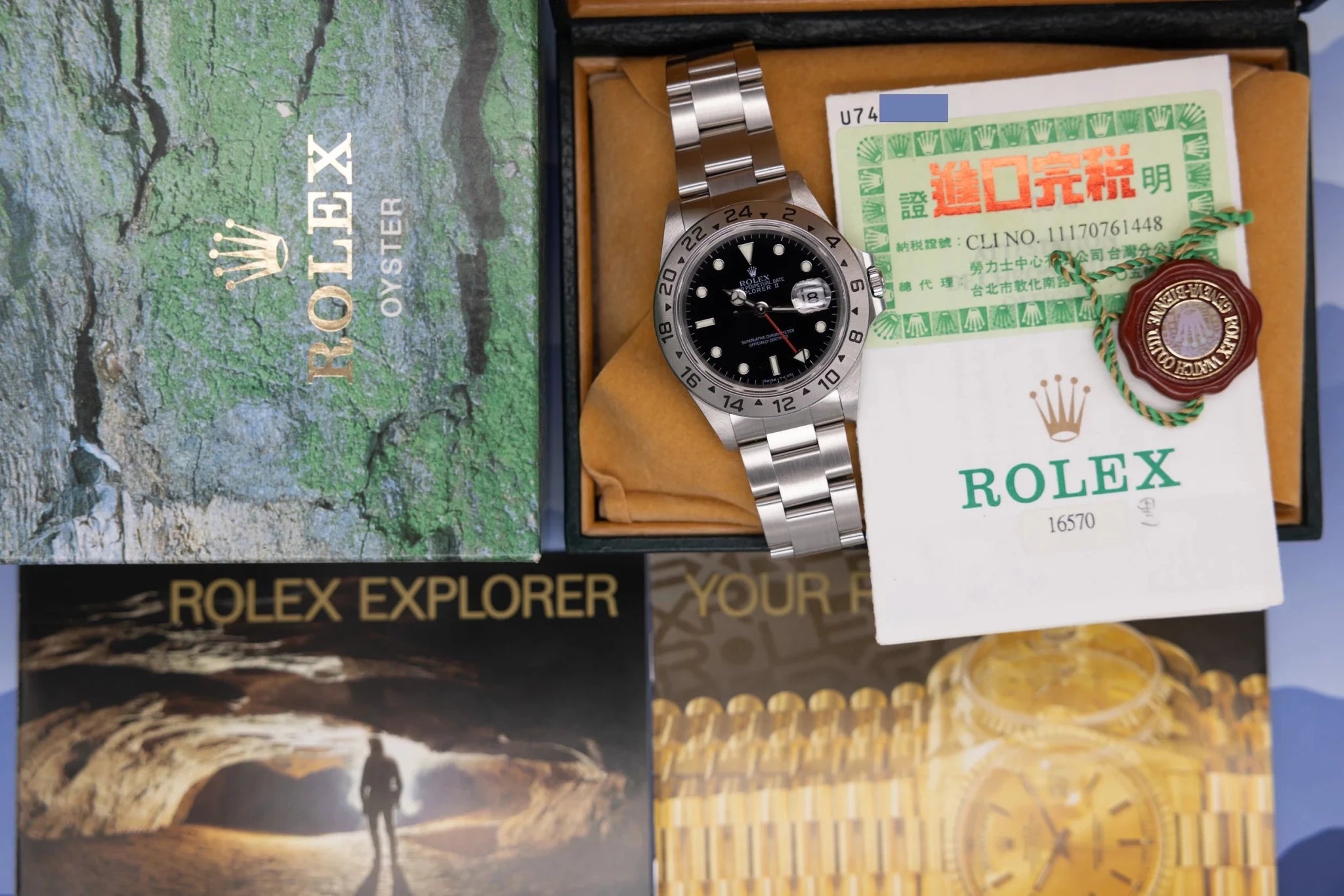 1998 Rolex Explorer II Ref. 16570 | Tritanova Dial | Box and Papers - Sierra Time Co
