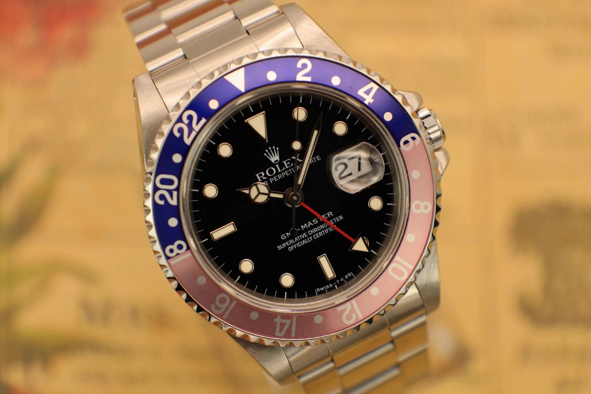 1998 Rolex GMT Master Ref. 16700 Pepsi | Creamy Patina | Box and Papers - Sierra Time Co