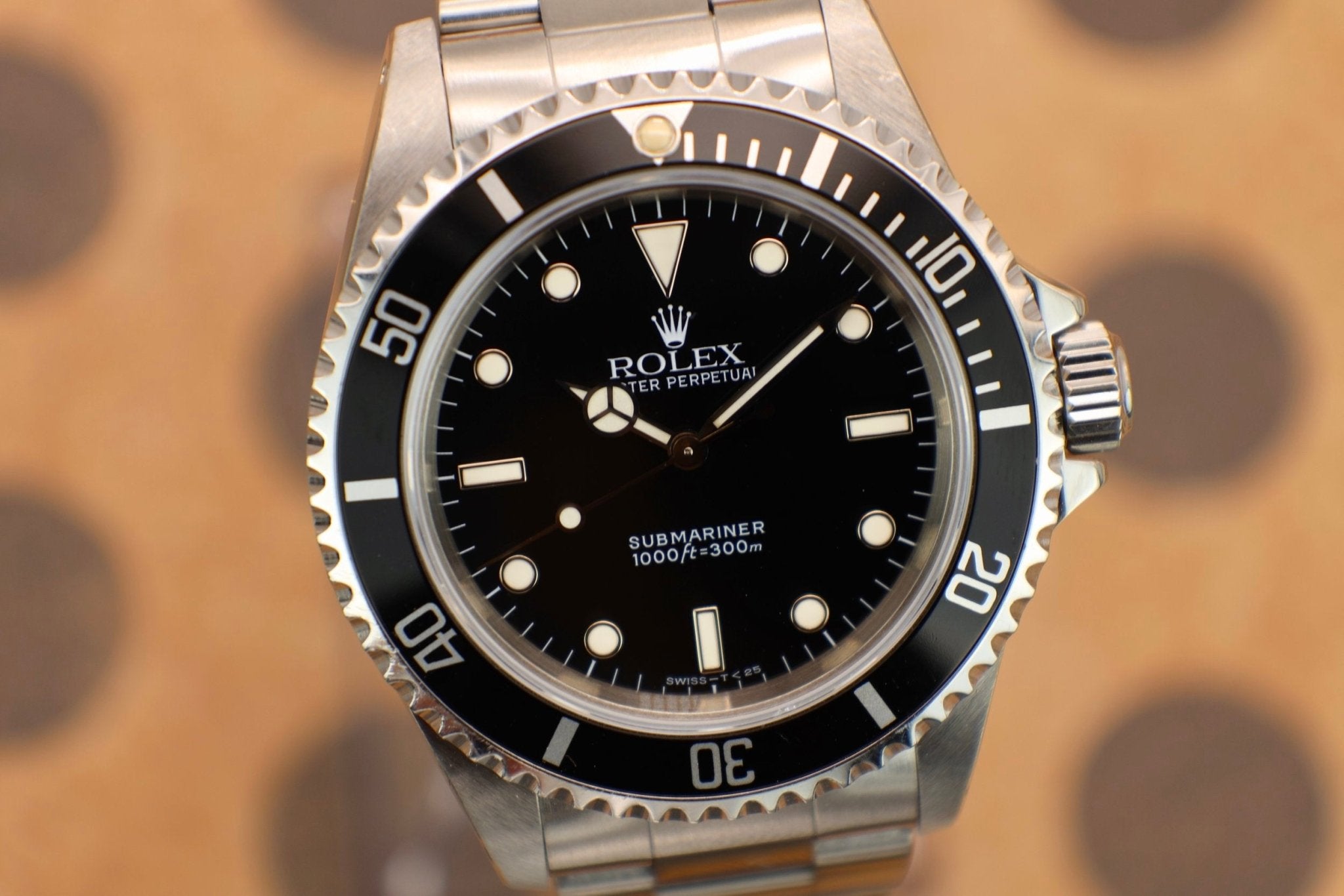 1998 Rolex Submariner Ref. 14060 | Creamy Patina | Box and Papers - Sierra Time Co