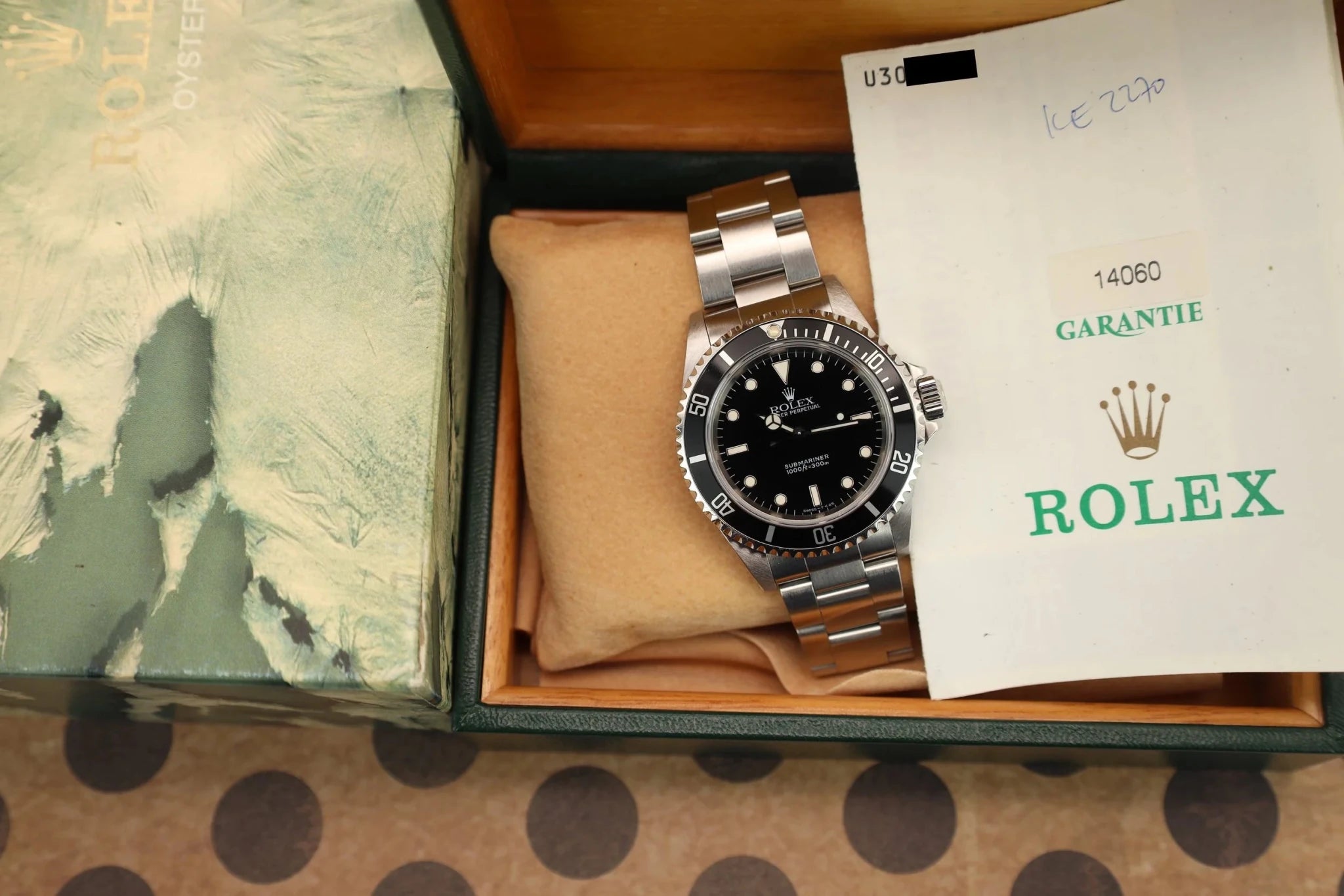1998 Rolex Submariner Ref. 14060 | Creamy Patina | Box and Papers - Sierra Time Co