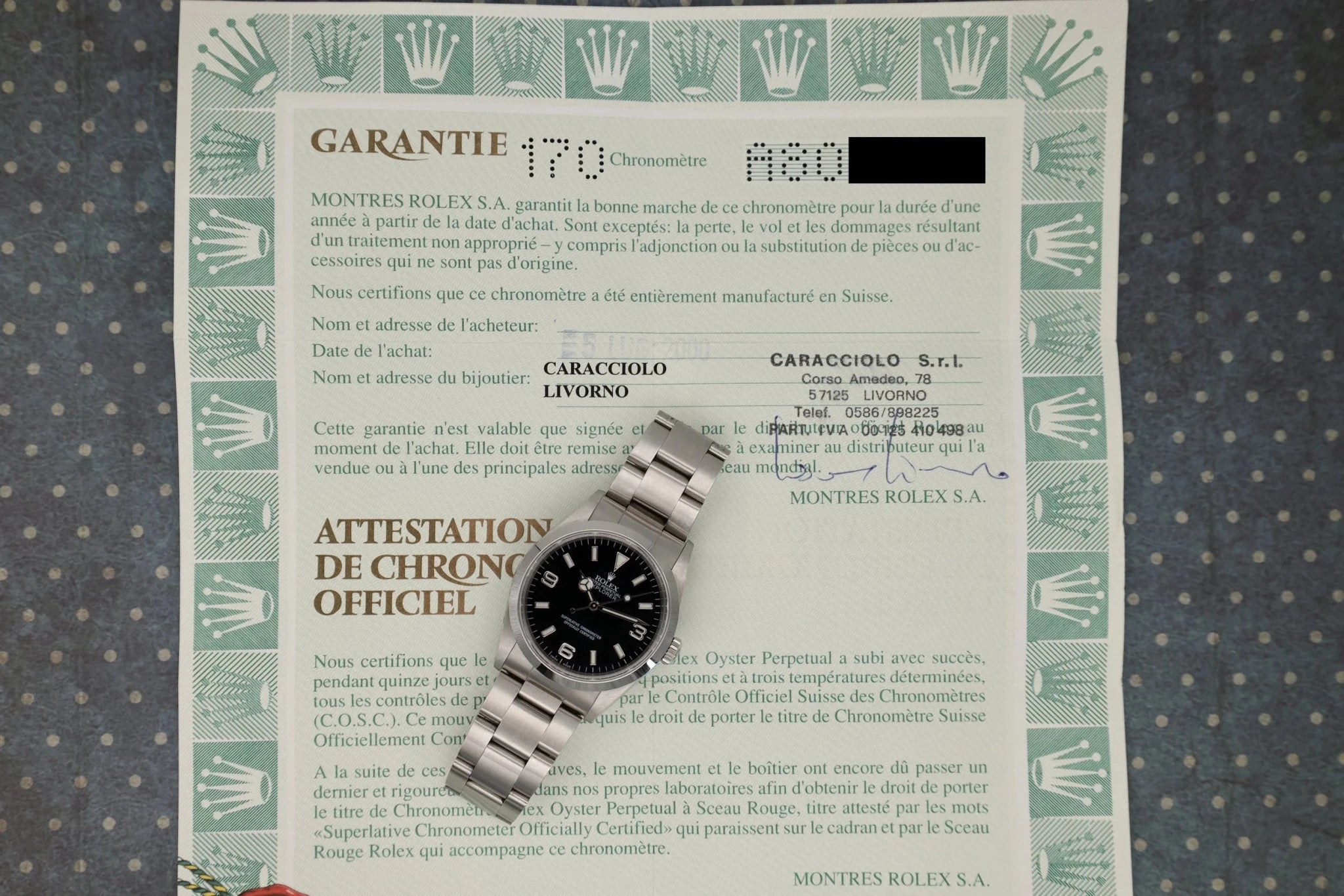 1999 Explorer I Ref. 14270 | Papers - Sierra Time Co