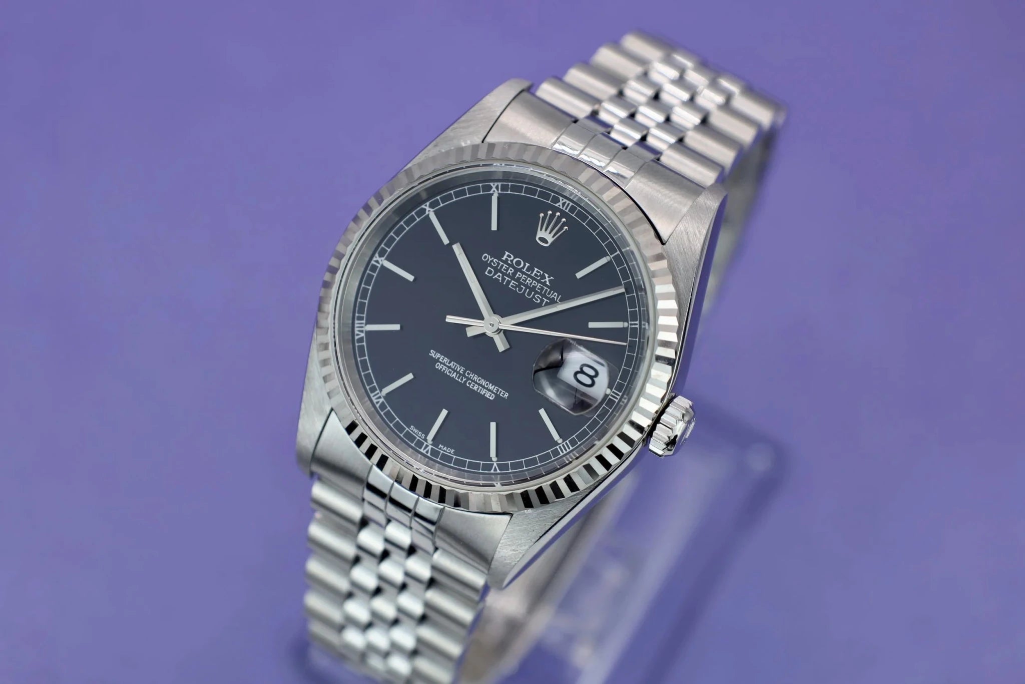 1999 Rolex Datejust Ref. 16234 Black Dial | Box and Papers - Sierra Time Co