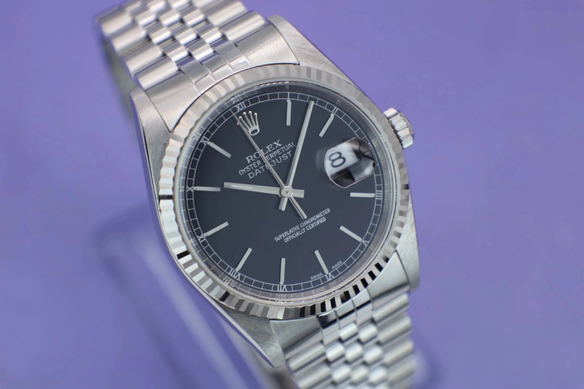 1999 Rolex Datejust Ref. 16234 Black Dial | Box and Papers - Sierra Time Co