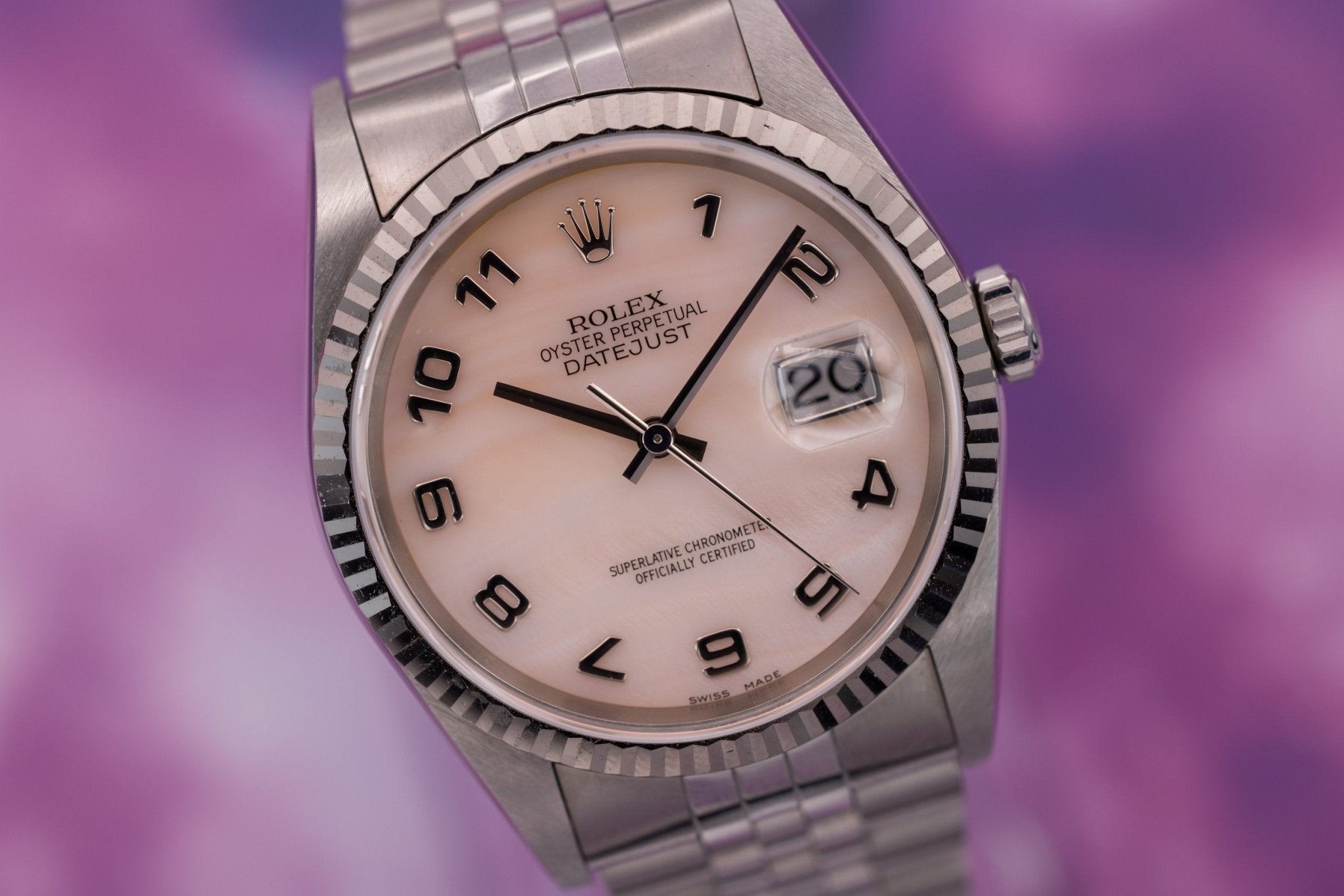 1999 Rolex Datejust Ref. 16234 | Salmon Mother of Pearl Dial | Excellent Condition - Sierra Time Co