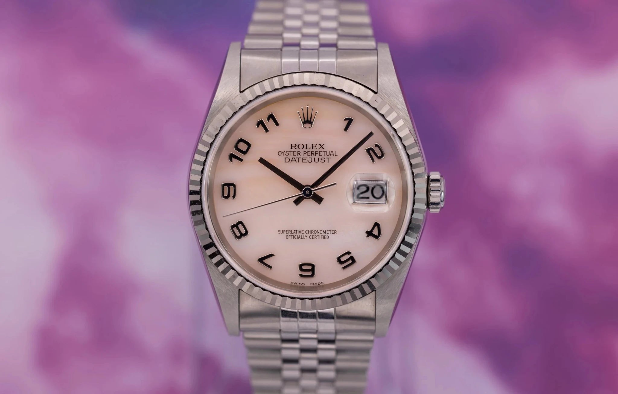 1999 Rolex Datejust Ref. 16234 | Salmon Mother of Pearl Dial | Excellent Condition - Sierra Time Co