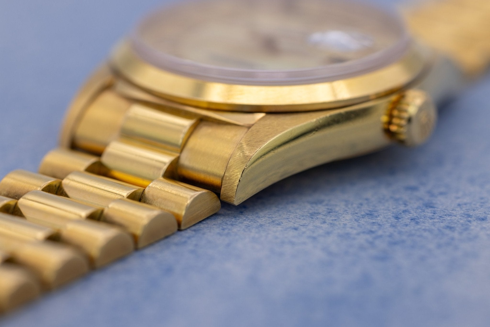 1999 Rolex Day-Date Ref. 18208 | Mother of Pearl Myriad Dial | 18K YG - Sierra Time Co