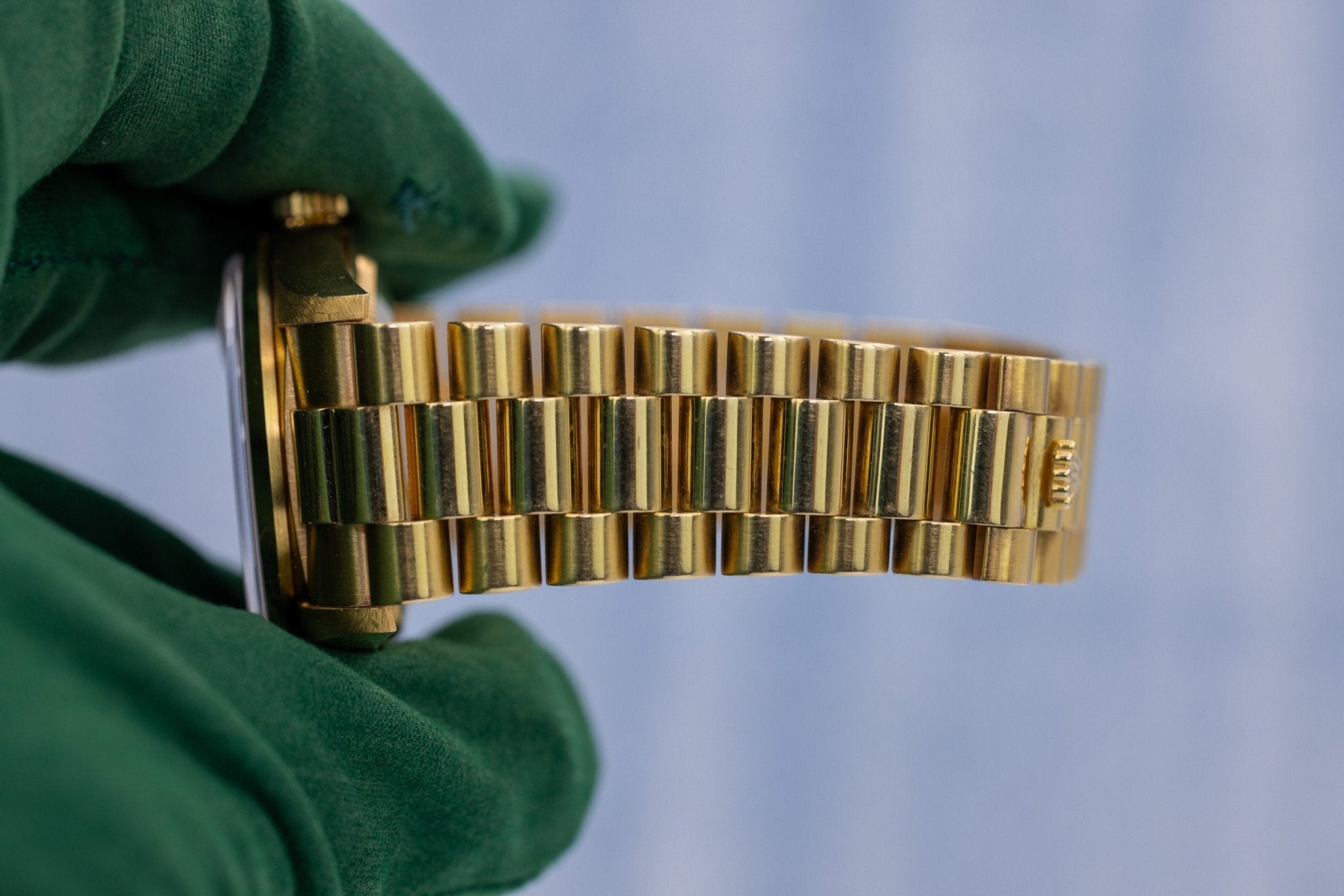 1999 Rolex Day-Date Ref. 18208 | Mother of Pearl Myriad Dial | 18K YG - Sierra Time Co