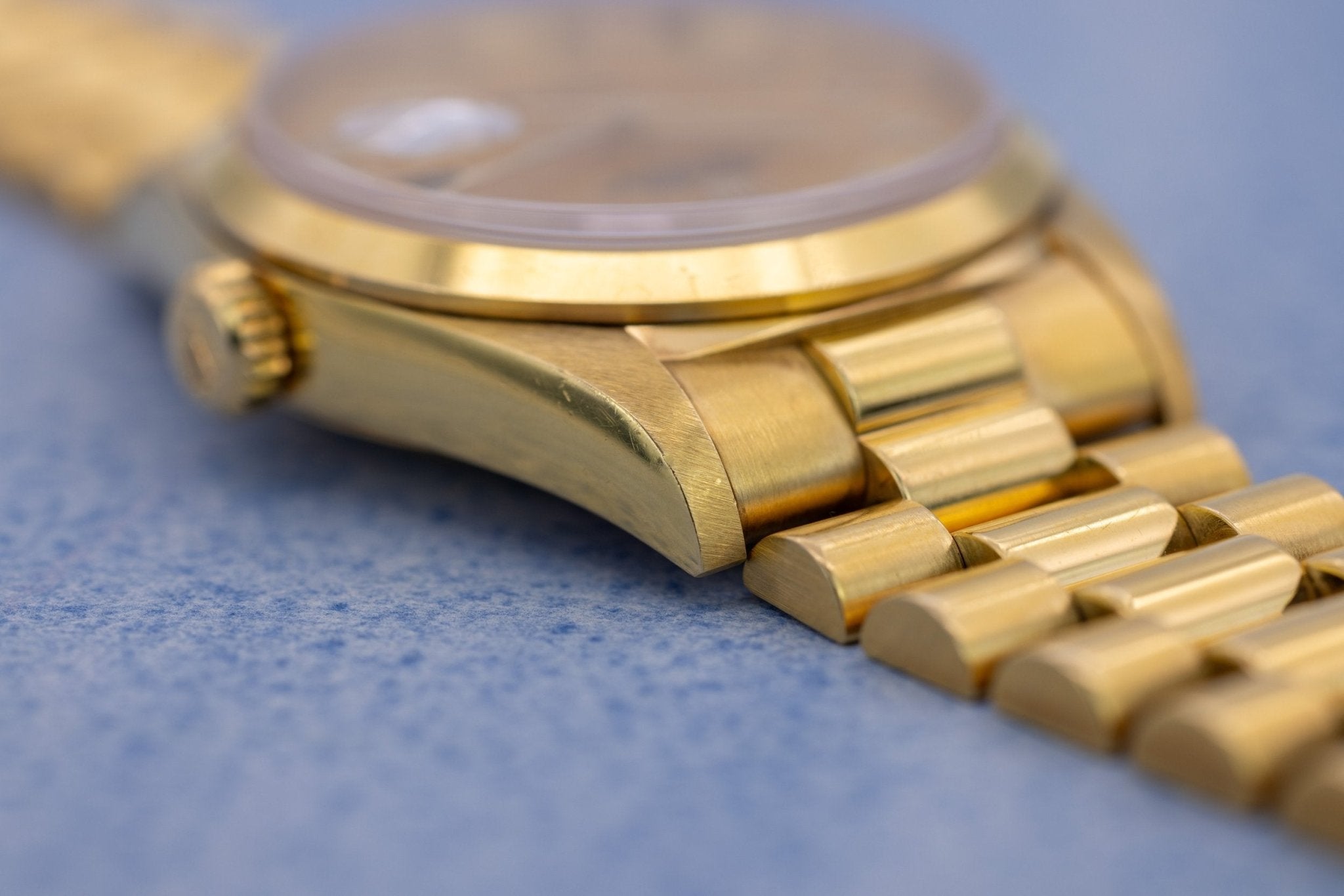 1999 Rolex Day-Date Ref. 18208 | Mother of Pearl Myriad Dial | 18K YG - Sierra Time Co