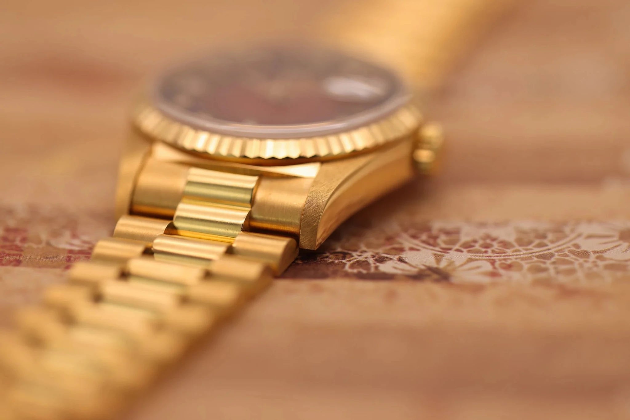 1999 Rolex Day-Date Ref. 18238 | Red Vignette Diamond Dial | Mint Condition - Sierra Time Co