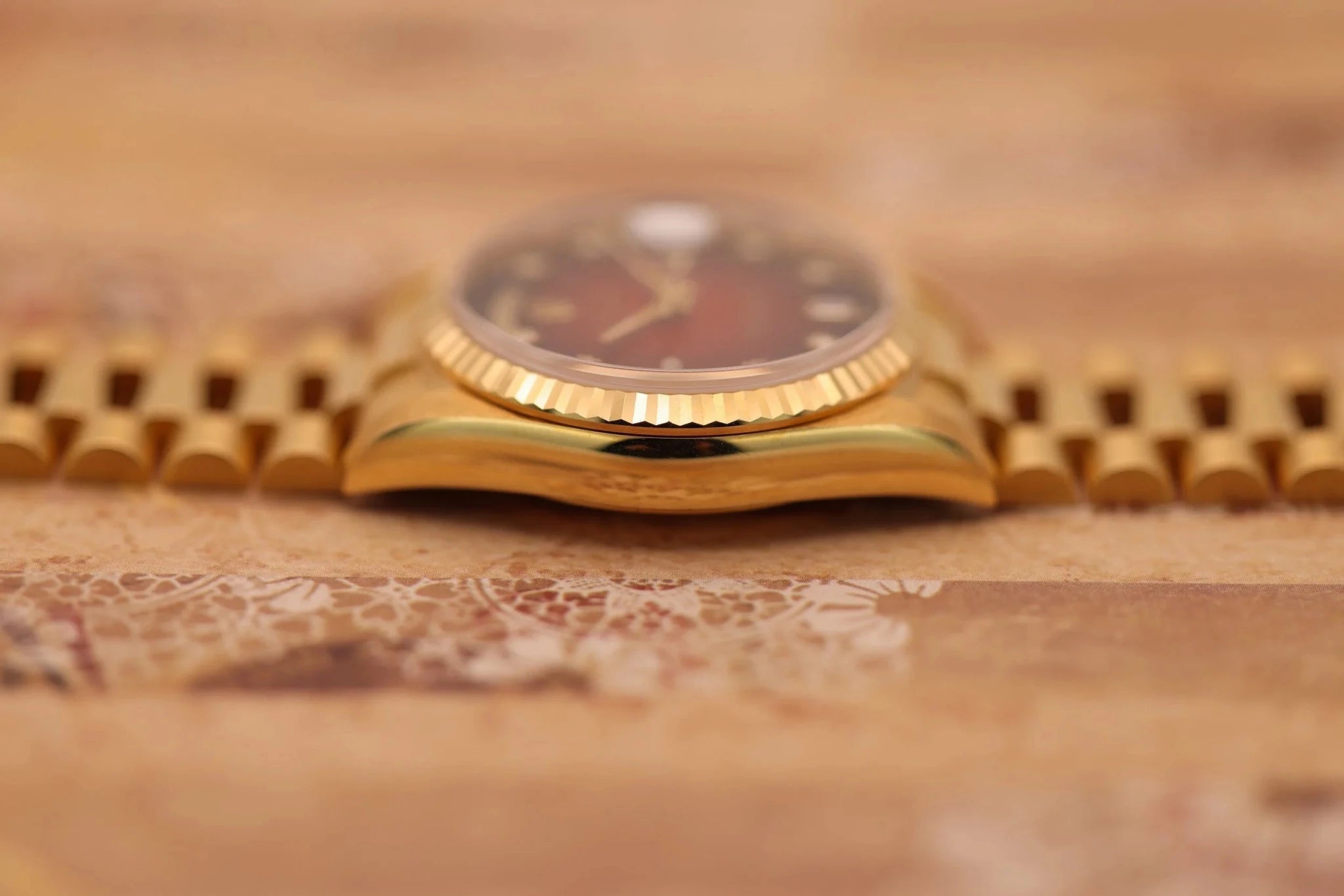 1999 Rolex Day-Date Ref. 18238 | Red Vignette Diamond Dial | Mint Condition - Sierra Time Co