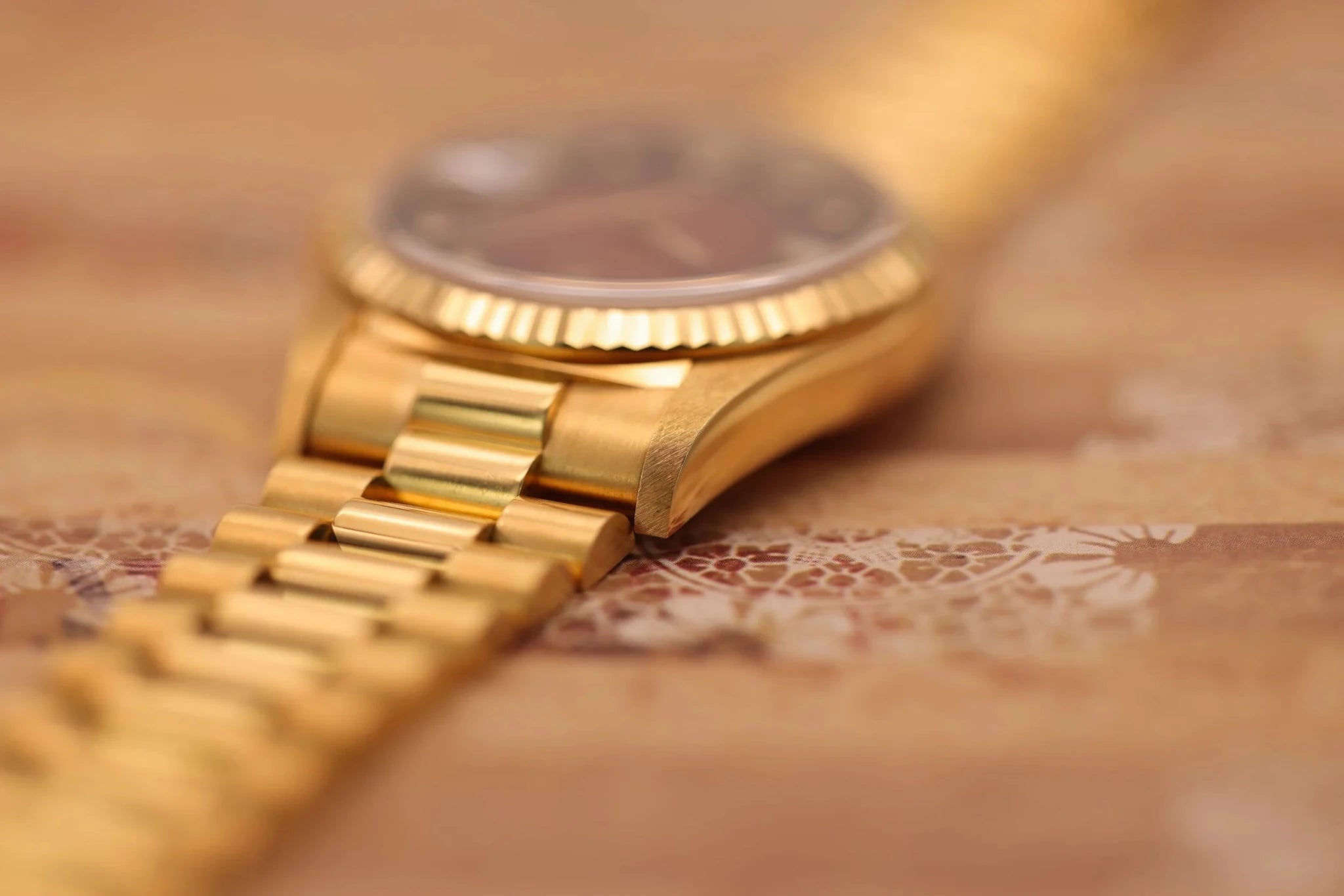 1999 Rolex Day-Date Ref. 18238 | Red Vignette Diamond Dial | Mint Condition - Sierra Time Co