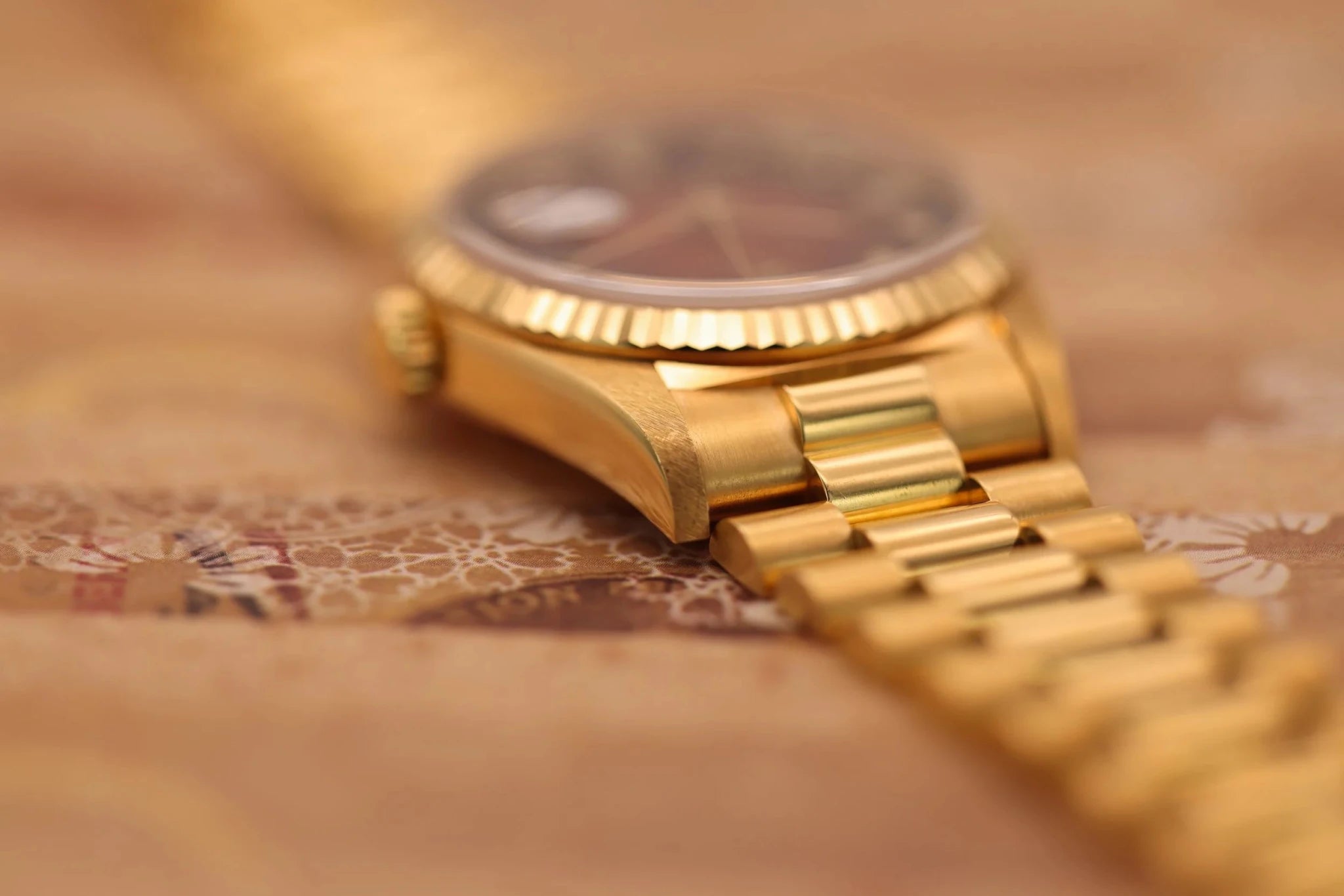 1999 Rolex Day-Date Ref. 18238 | Red Vignette Diamond Dial | Mint Condition - Sierra Time Co