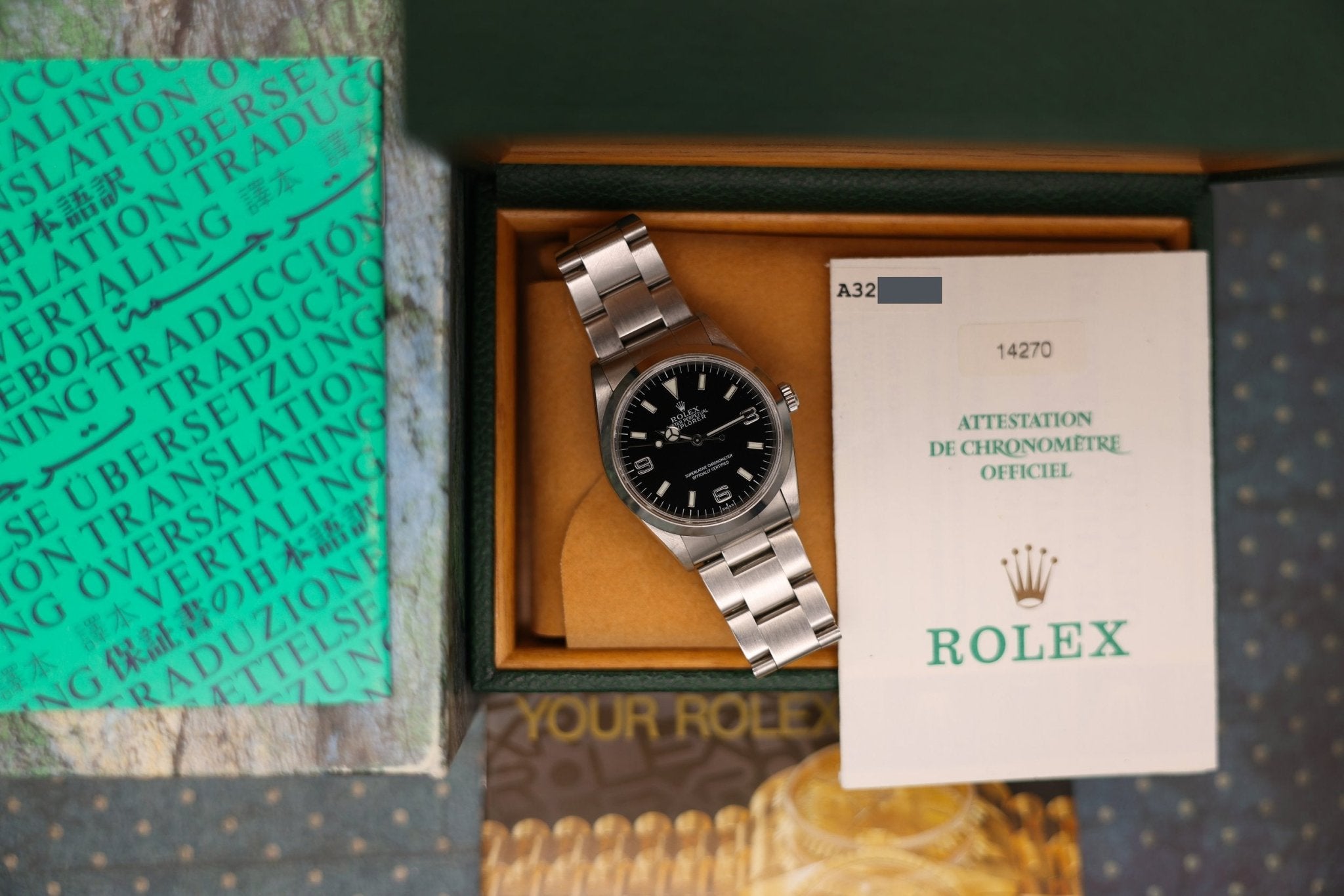 1999 Rolex Explorer I Ref. 14270 | Box and Papers - Sierra Time Co