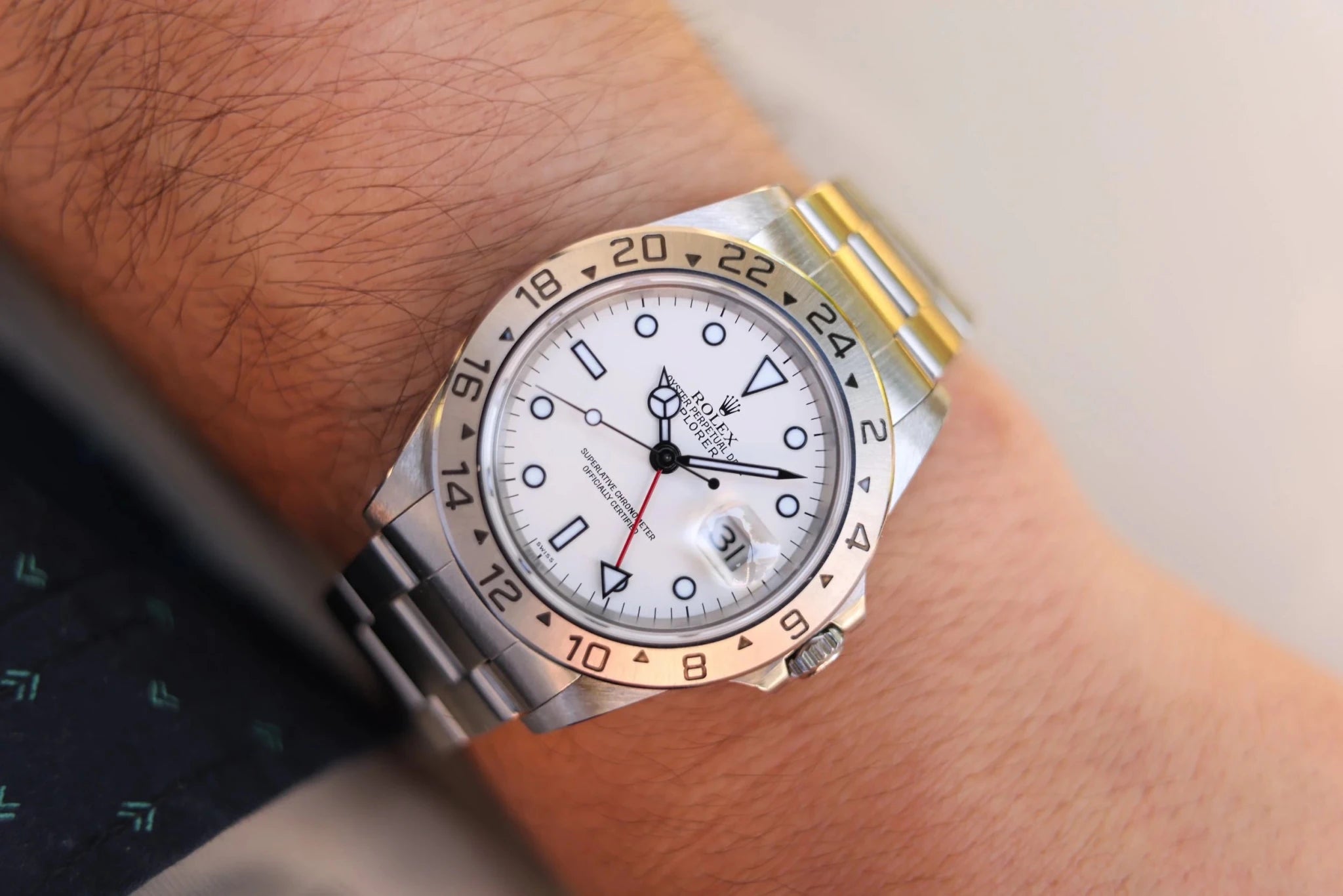1999 Rolex Explorer II Ref. 16570 Polar | Swiss Only Dial - Sierra Time Co