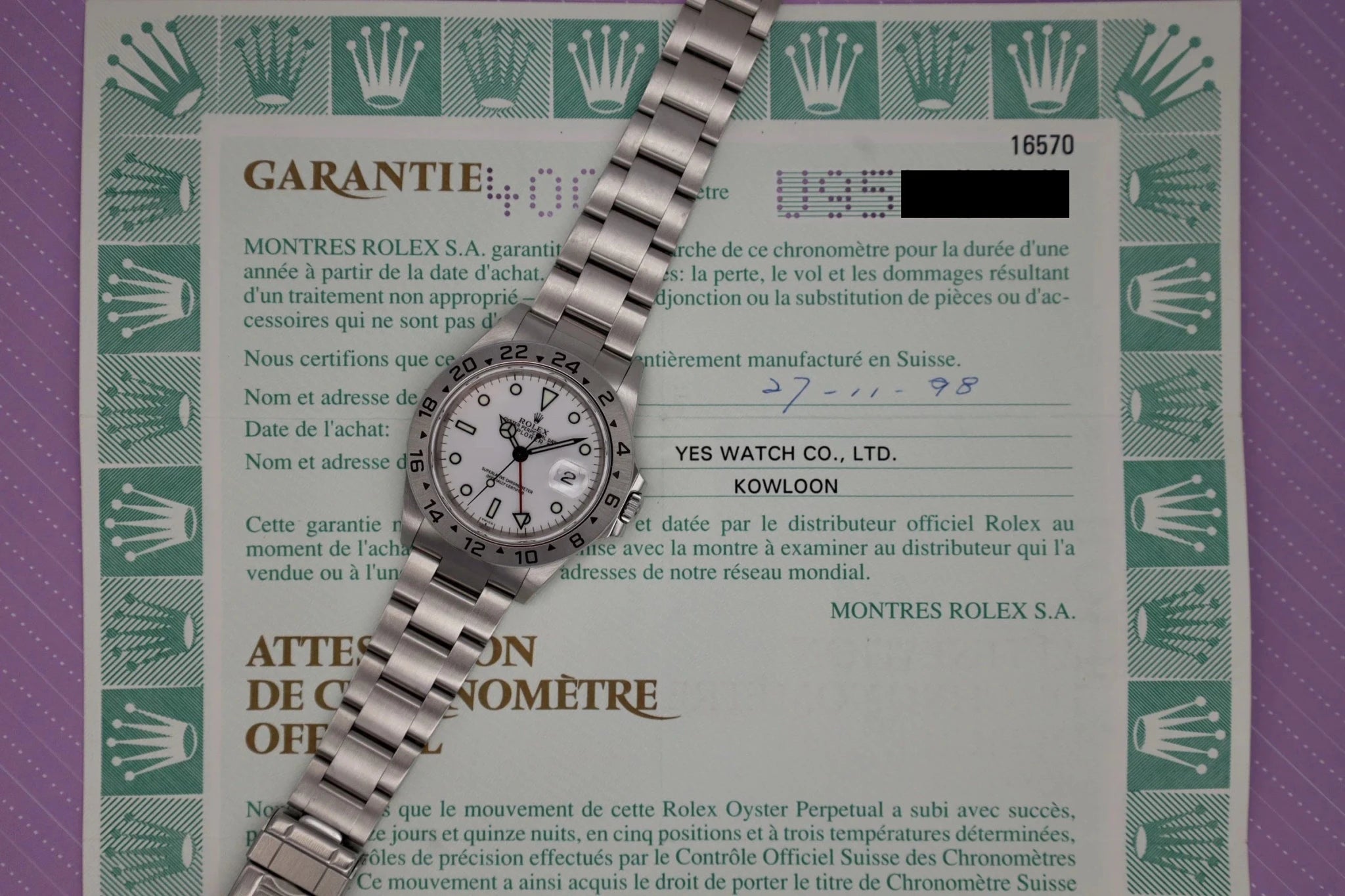 1999 Rolex Explorer II Ref. 16570 Polar | Unpolished | Papers - Sierra Time Co