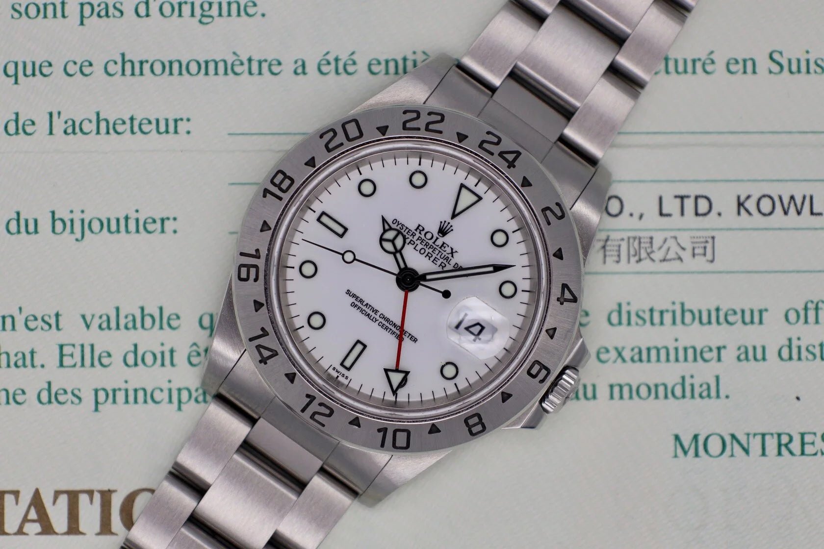 1999 Rolex Explorer ll Ref. 16570 Polar | Box and Papers - Sierra Time Co