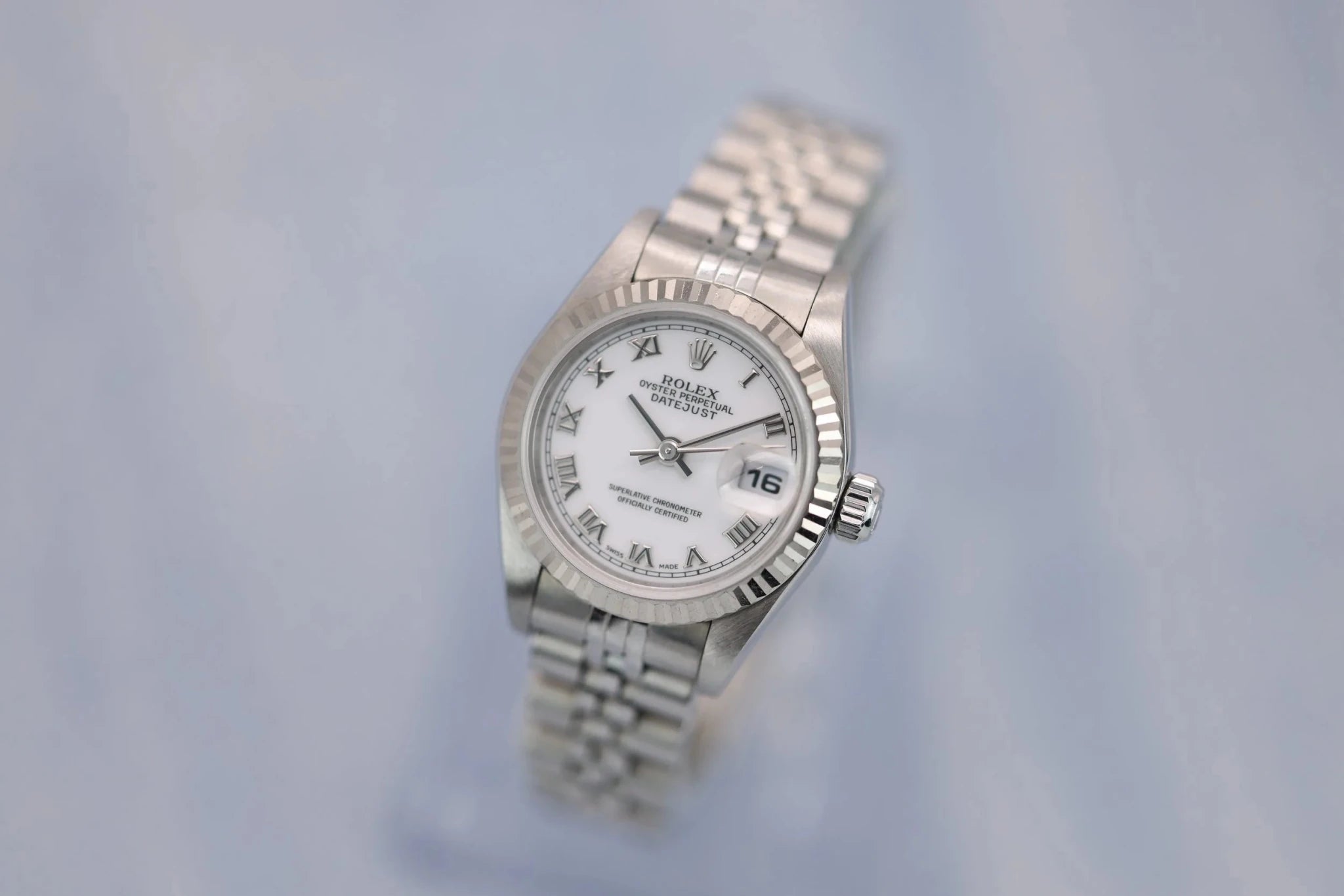 1999 Rolex Ladies Datejust Ref. 79174 | White Roman Dial | Box and Papers - Sierra Time Co