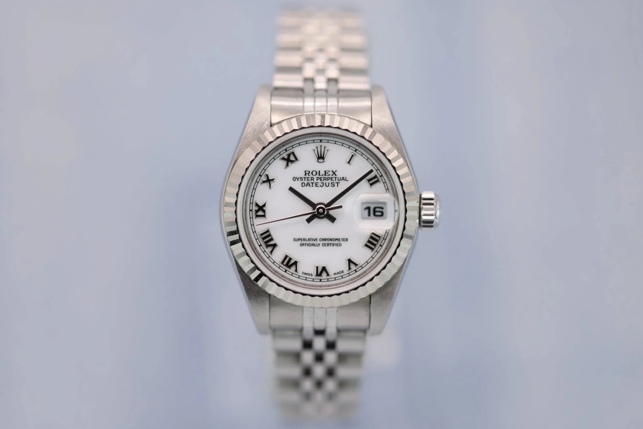 1999 Rolex Ladies Datejust Ref. 79174 | White Roman Dial | Box and Papers - Sierra Time Co