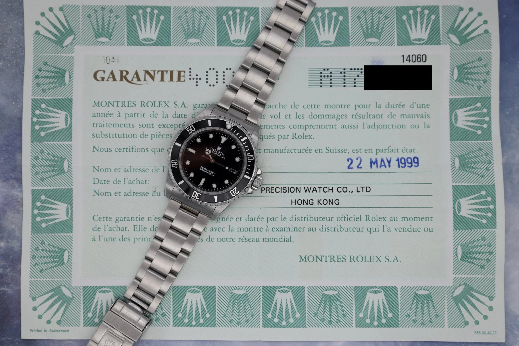 1999 Rolex Submariner Ref. 14060 Swiss Only | Papers - Sierra Time Co