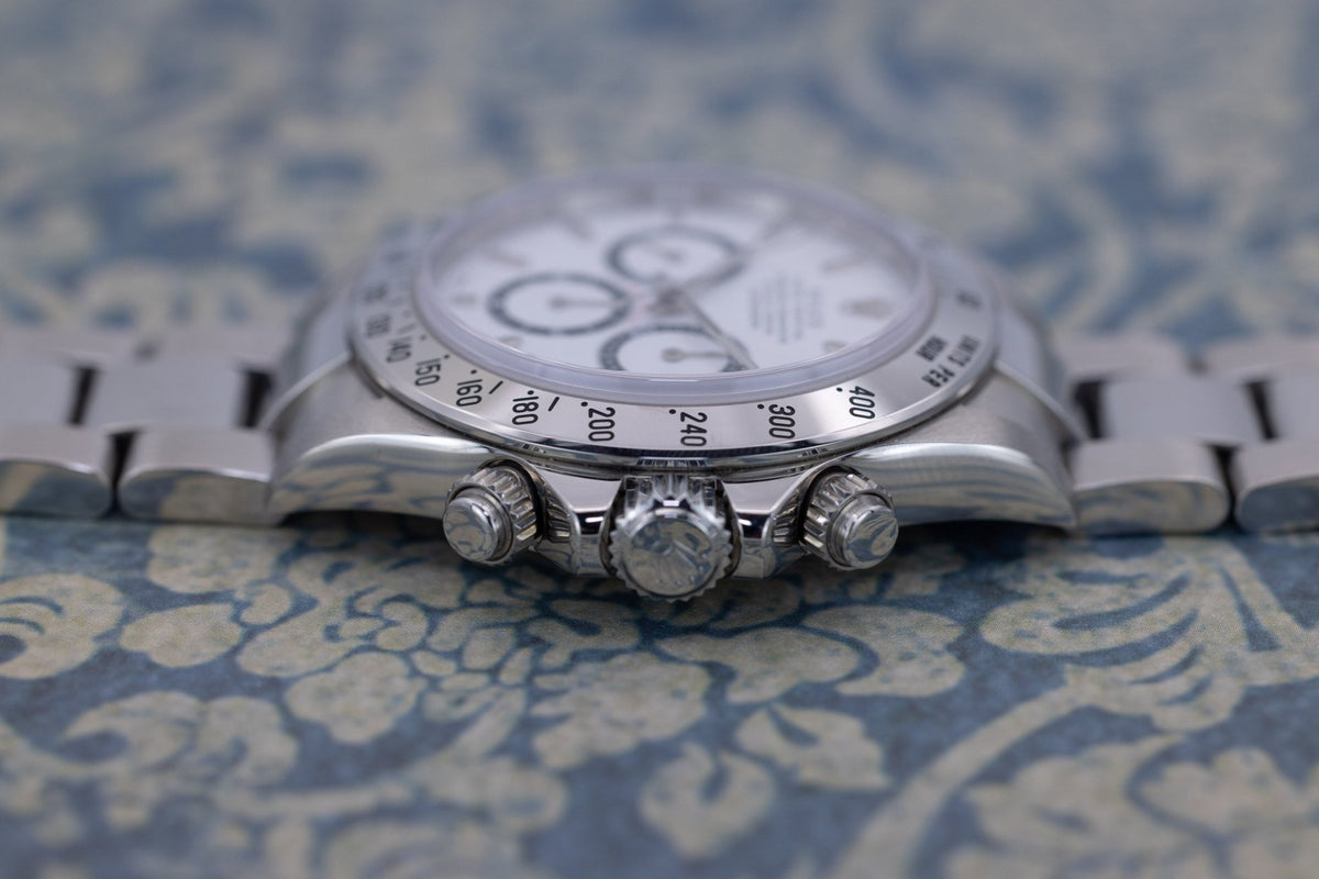 1999 Rolex Zenith Daytona Ref. 16520 White Dial | Like New Condition | Box and Papers - Sierra Time Co