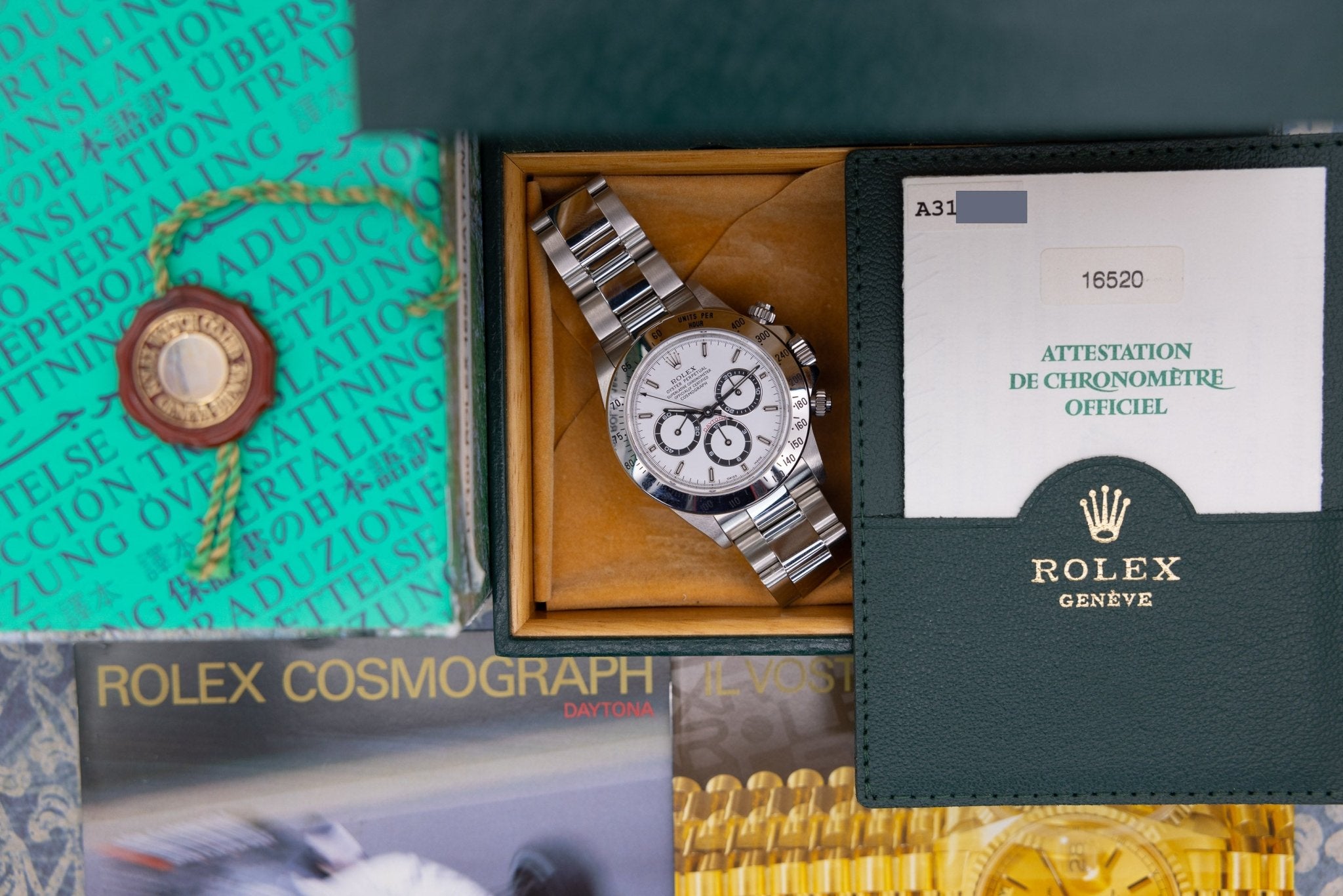 1999 Rolex Zenith Daytona Ref. 16520 White Dial | Like New Condition | Box and Papers - Sierra Time Co