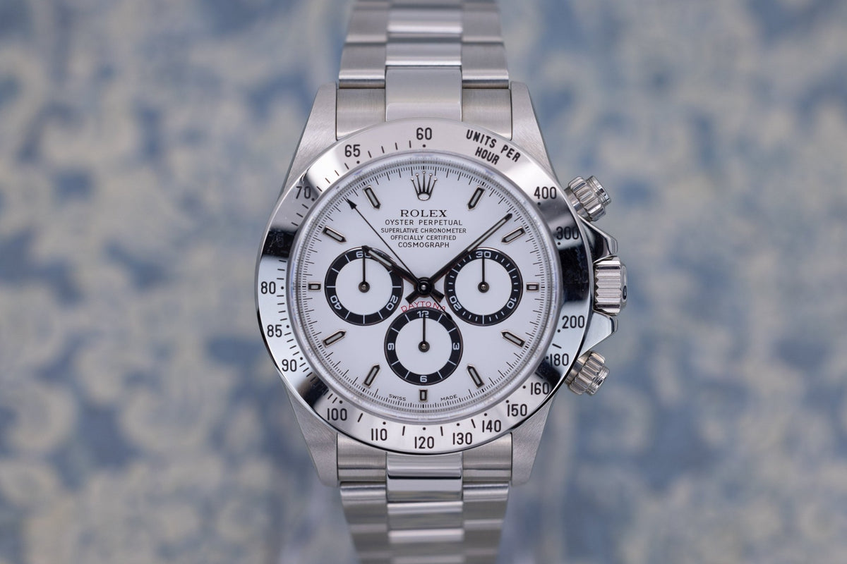 1999 Rolex Zenith Daytona Ref. 16520 White Dial | Like New Condition | Box and Papers - Sierra Time Co