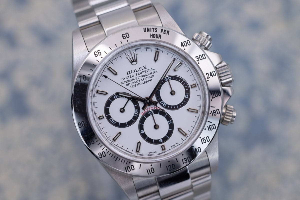 1999 Rolex Zenith Daytona Ref. 16520 White Dial | Like New Condition | Box and Papers - Sierra Time Co