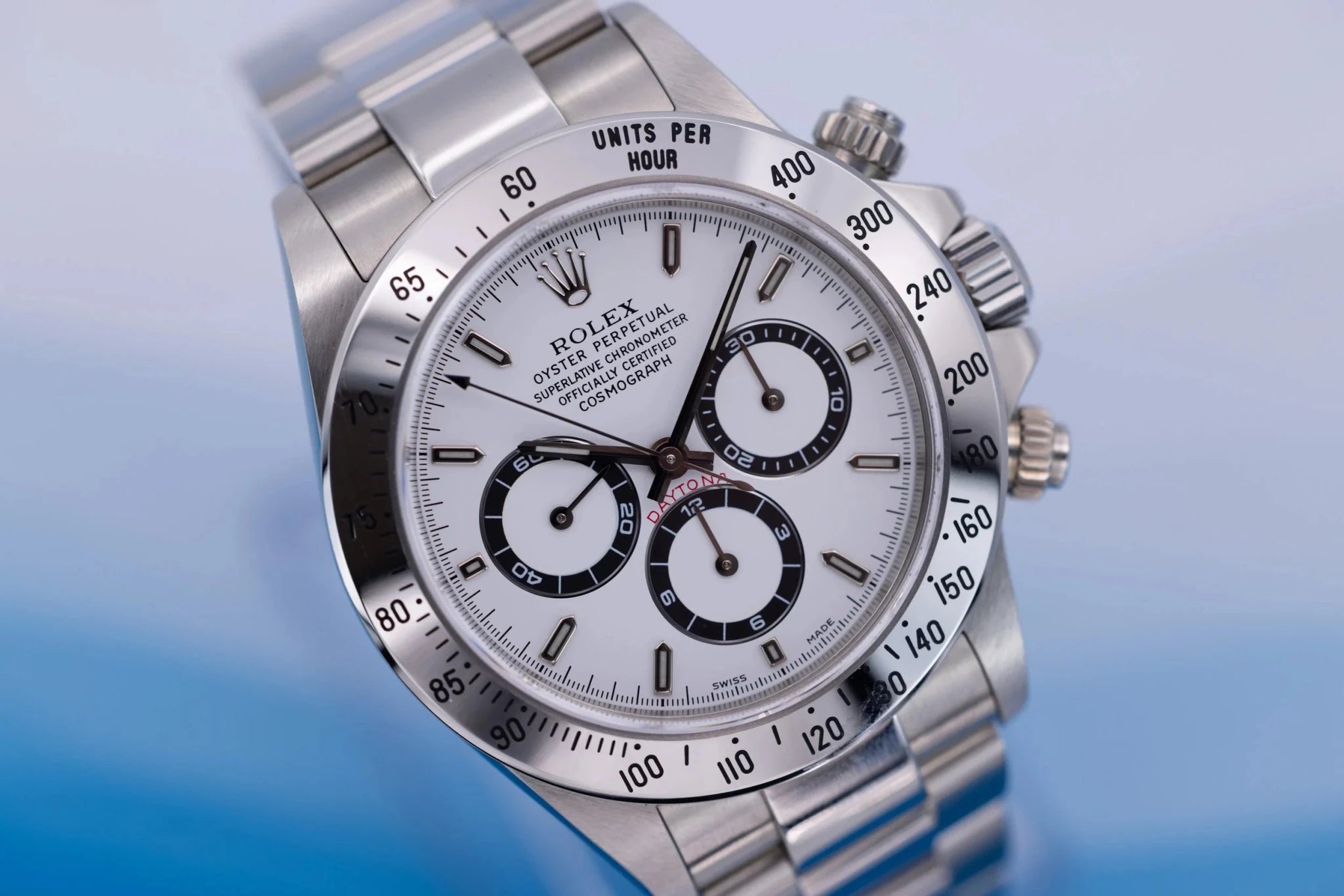 1999 Rolex Zenith Daytona Ref. 16520 | White Dial | New Old Stock | Box and Papers - Sierra Time Co