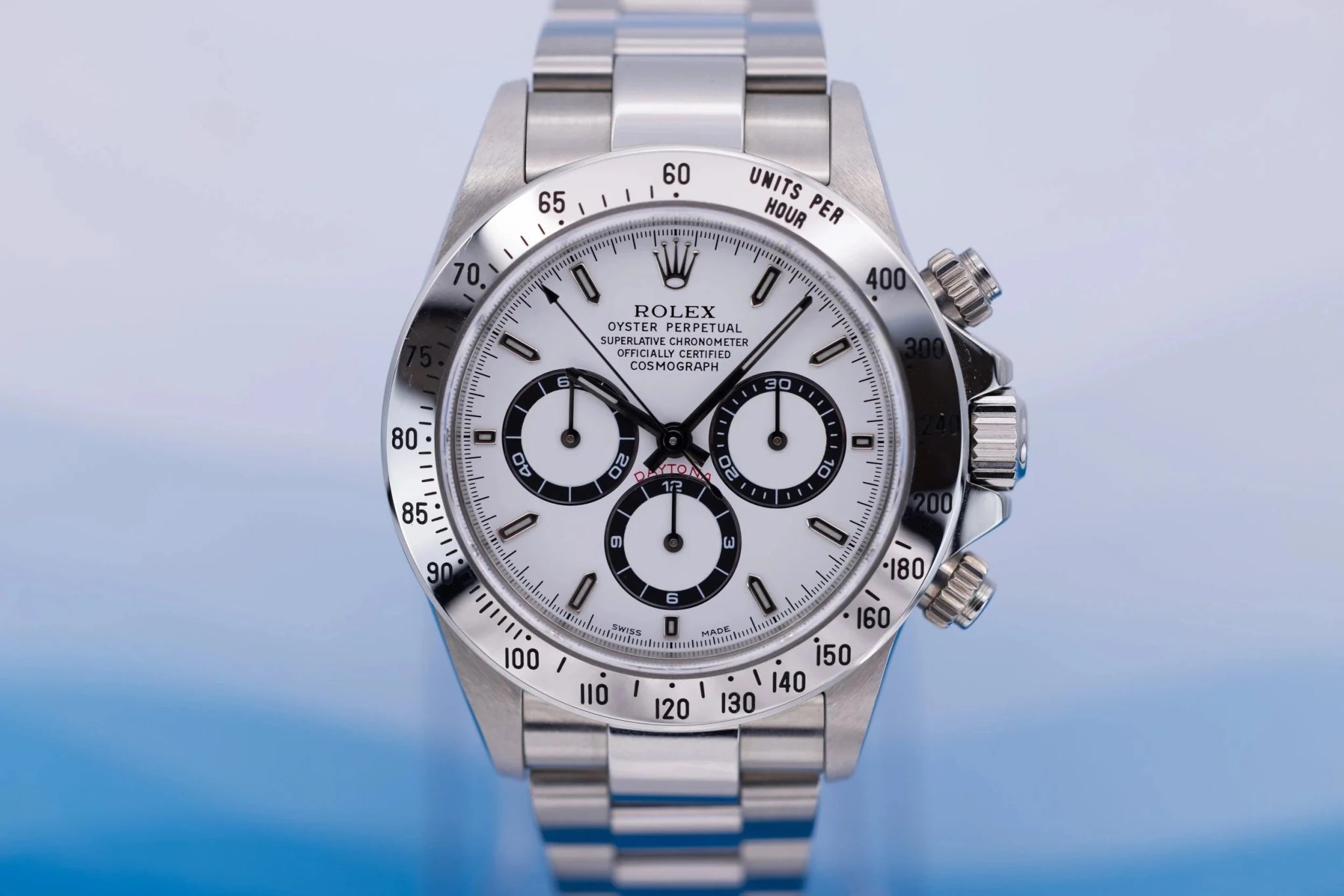 1999 Rolex Zenith Daytona Ref. 16520 | White Dial | New Old Stock | Box and Papers - Sierra Time Co