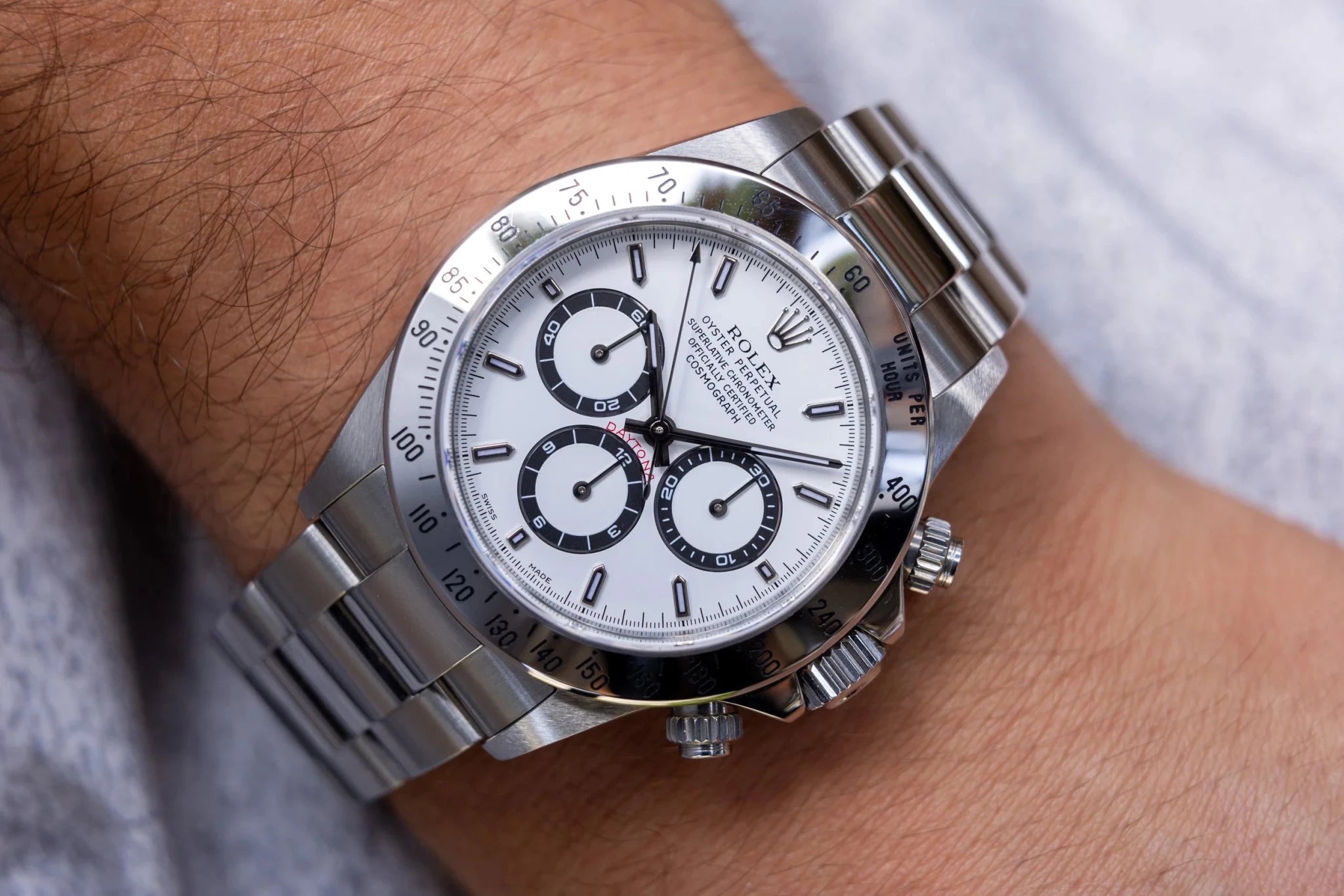 1999 Rolex Zenith Daytona Ref. 16520 | White Dial | New Old Stock | Box and Papers - Sierra Time Co