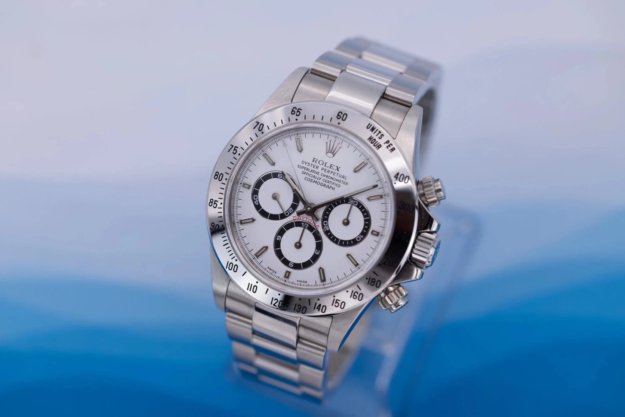 1999 Rolex Zenith Daytona Ref. 16520 | White Dial | New Old Stock | Box and Papers - Sierra Time Co