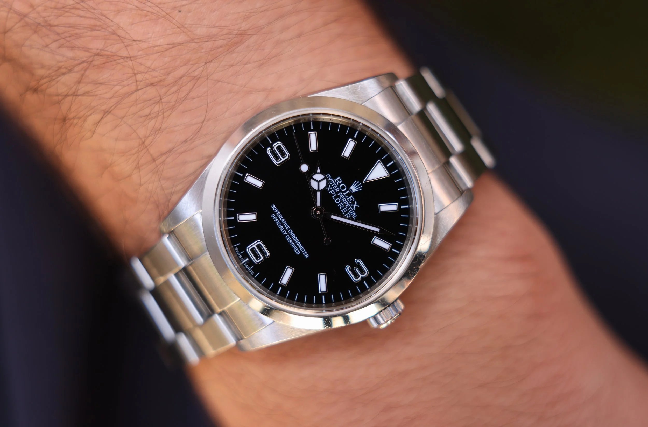 2007 Rolex Explorer I Ref. 114270 | Engraved Rehaut | Box and Papers - Sierra Time Co.