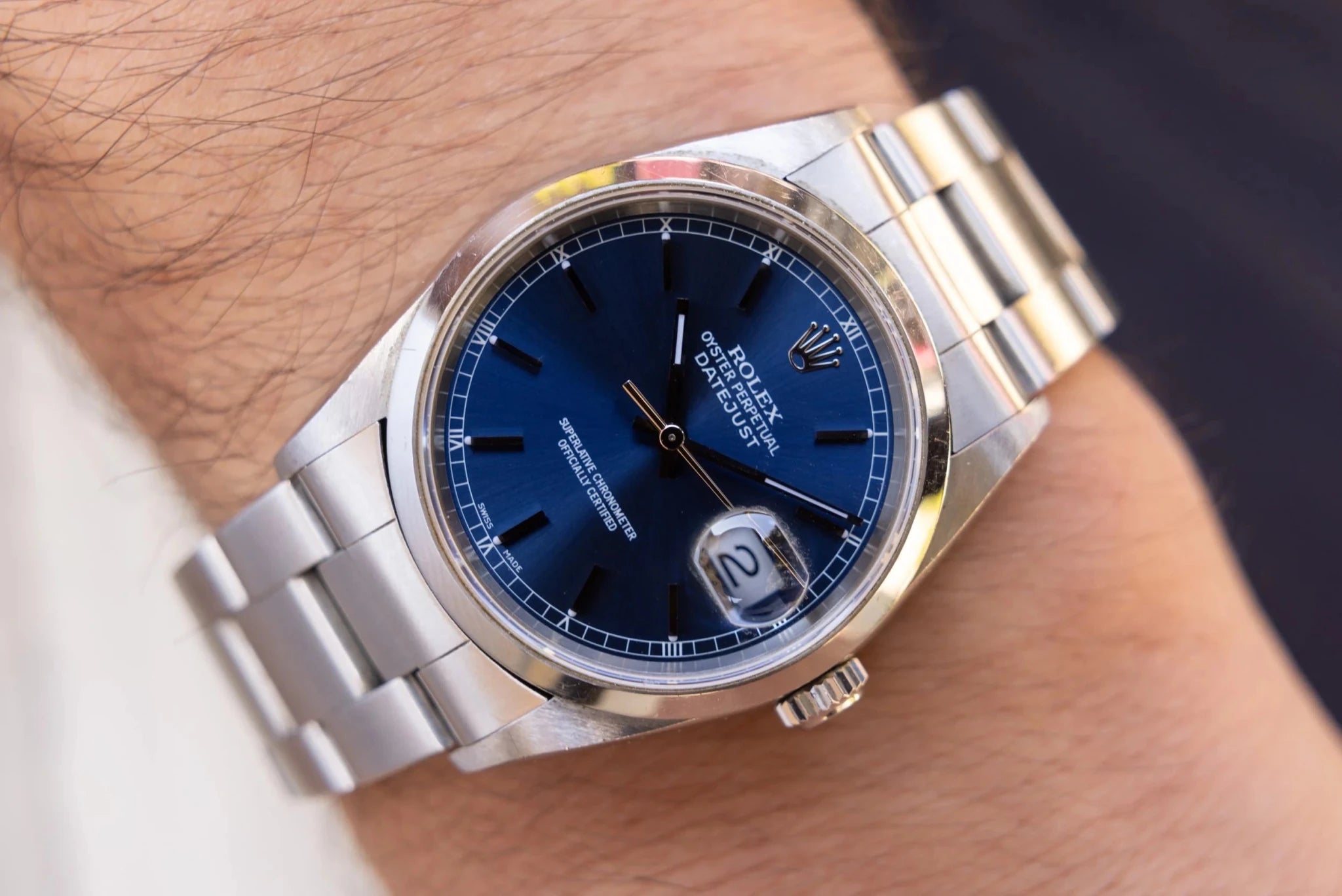 2000 Rolex Datejust Ref. 16200 | Blue Dial - Sierra Time Co