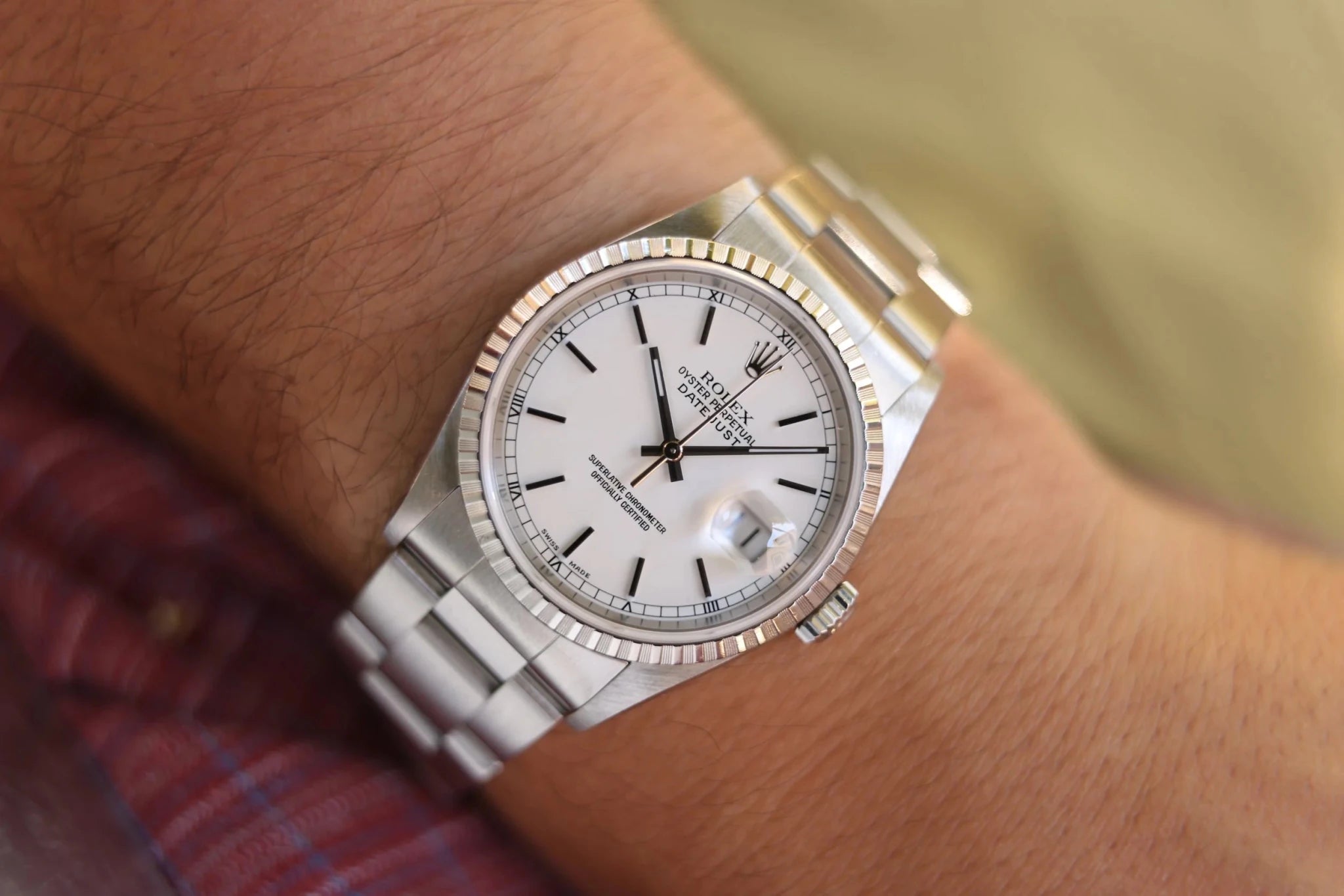 2000 Rolex Datejust Ref. 16220 | White Dial - Sierra Time Co