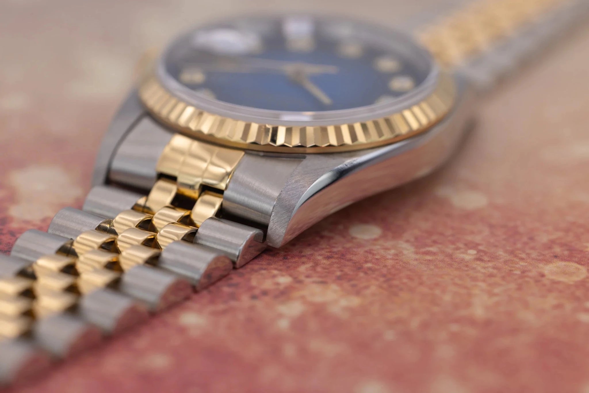 2000 Rolex Datejust Ref. 16233 | Blue Vignette Big Diamond Dial | Box and Papers - Sierra Time Co