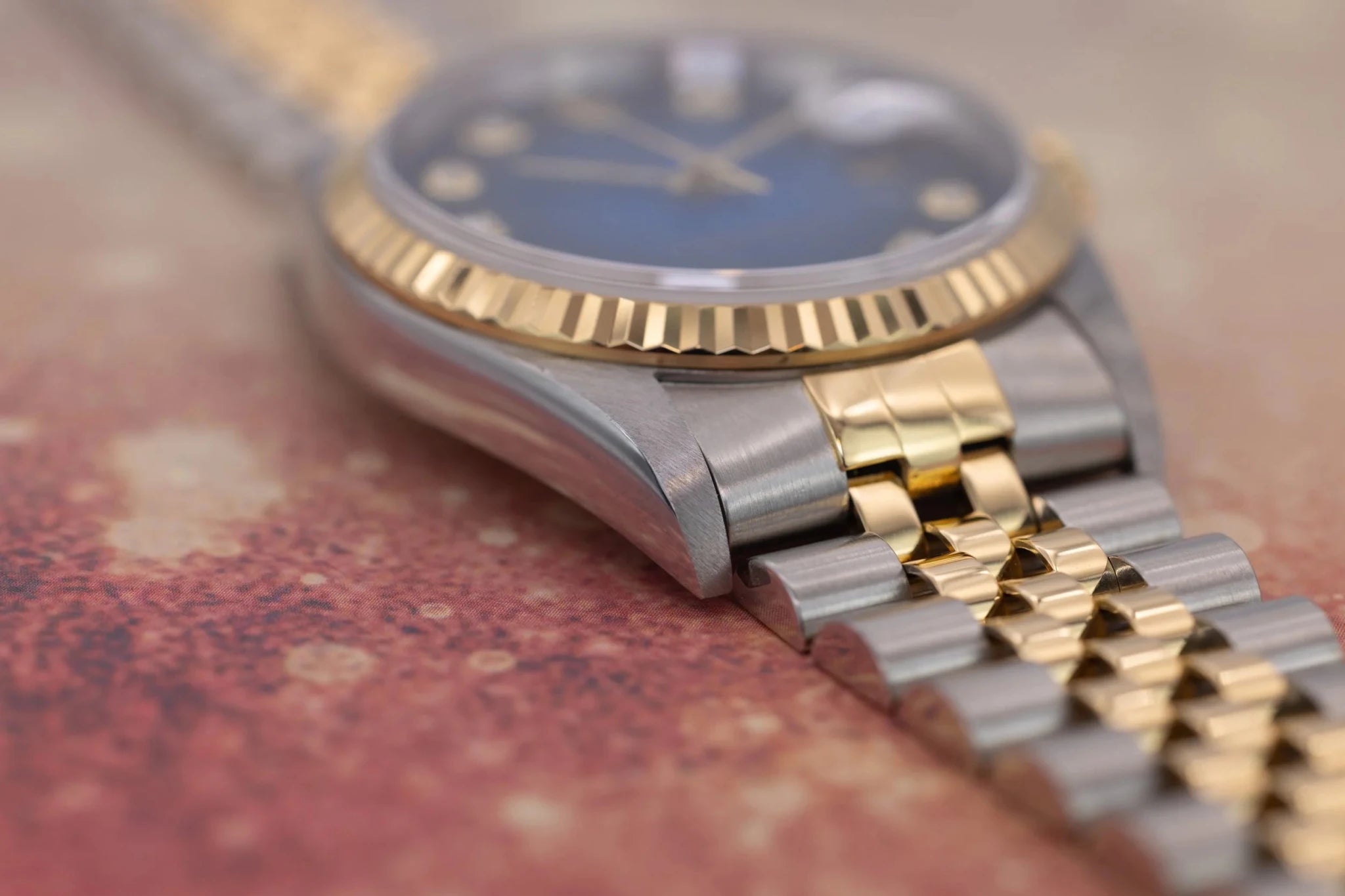 2000 Rolex Datejust Ref. 16233 | Blue Vignette Big Diamond Dial | Box and Papers - Sierra Time Co