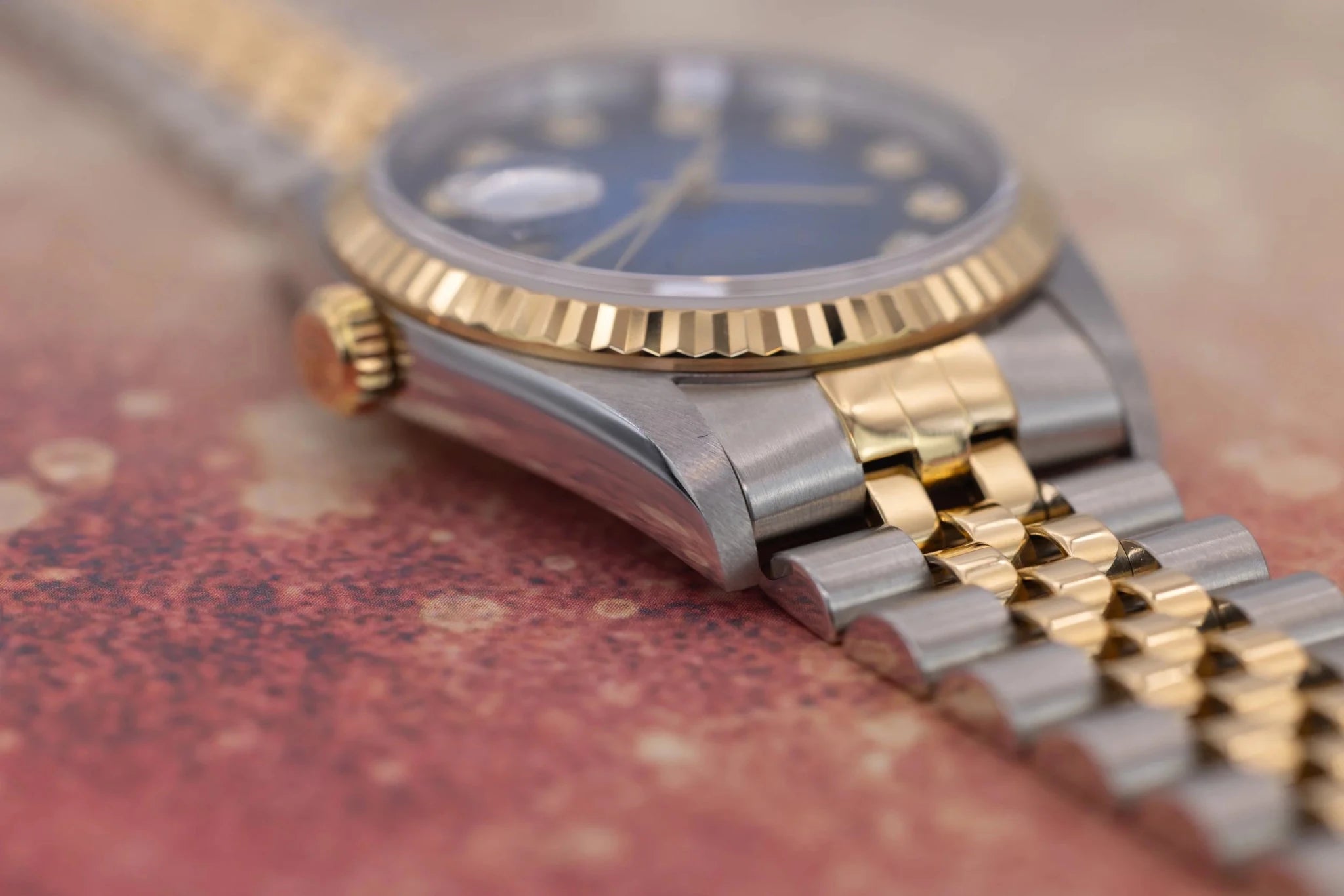 2000 Rolex Datejust Ref. 16233 | Blue Vignette Big Diamond Dial | Box and Papers - Sierra Time Co