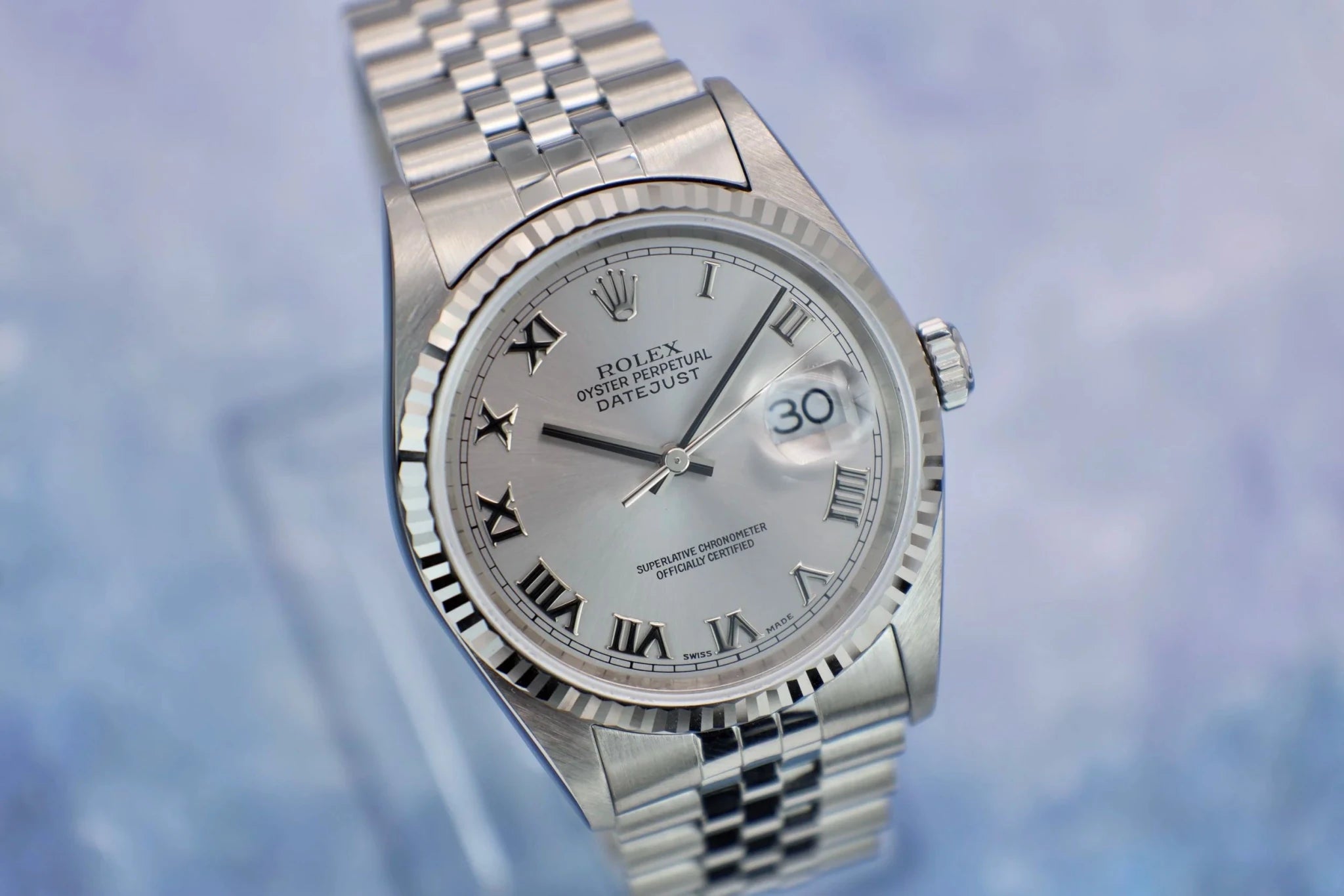 2000 Rolex Datejust Ref. 16234 | Silver Roman Dial - Sierra Time Co