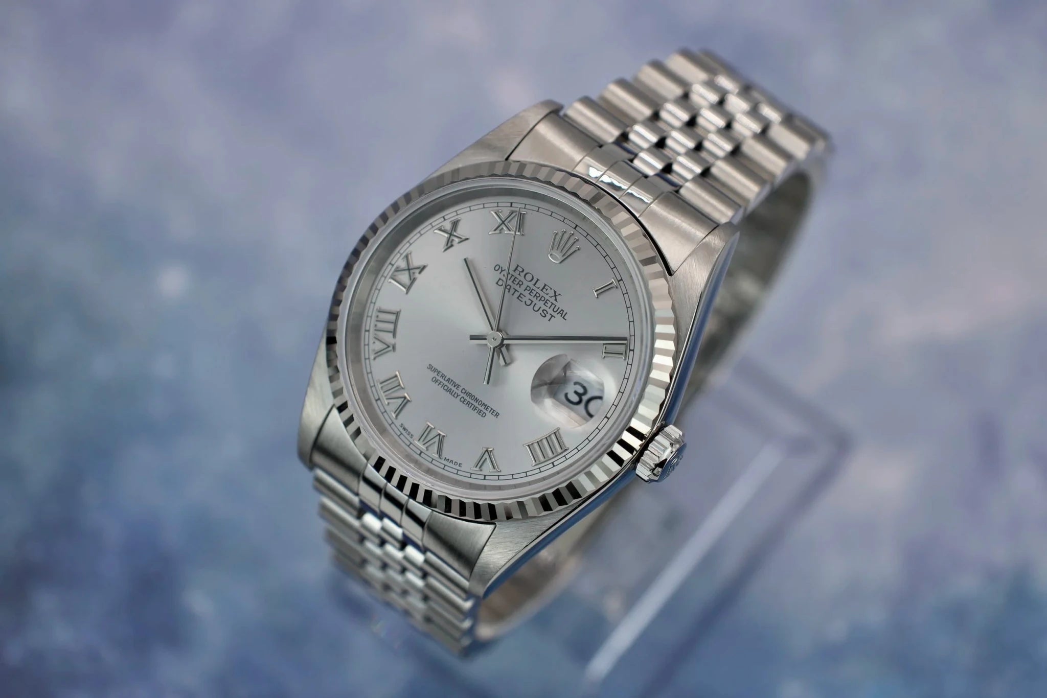 2000 Rolex Datejust Ref. 16234 | Silver Roman Dial - Sierra Time Co
