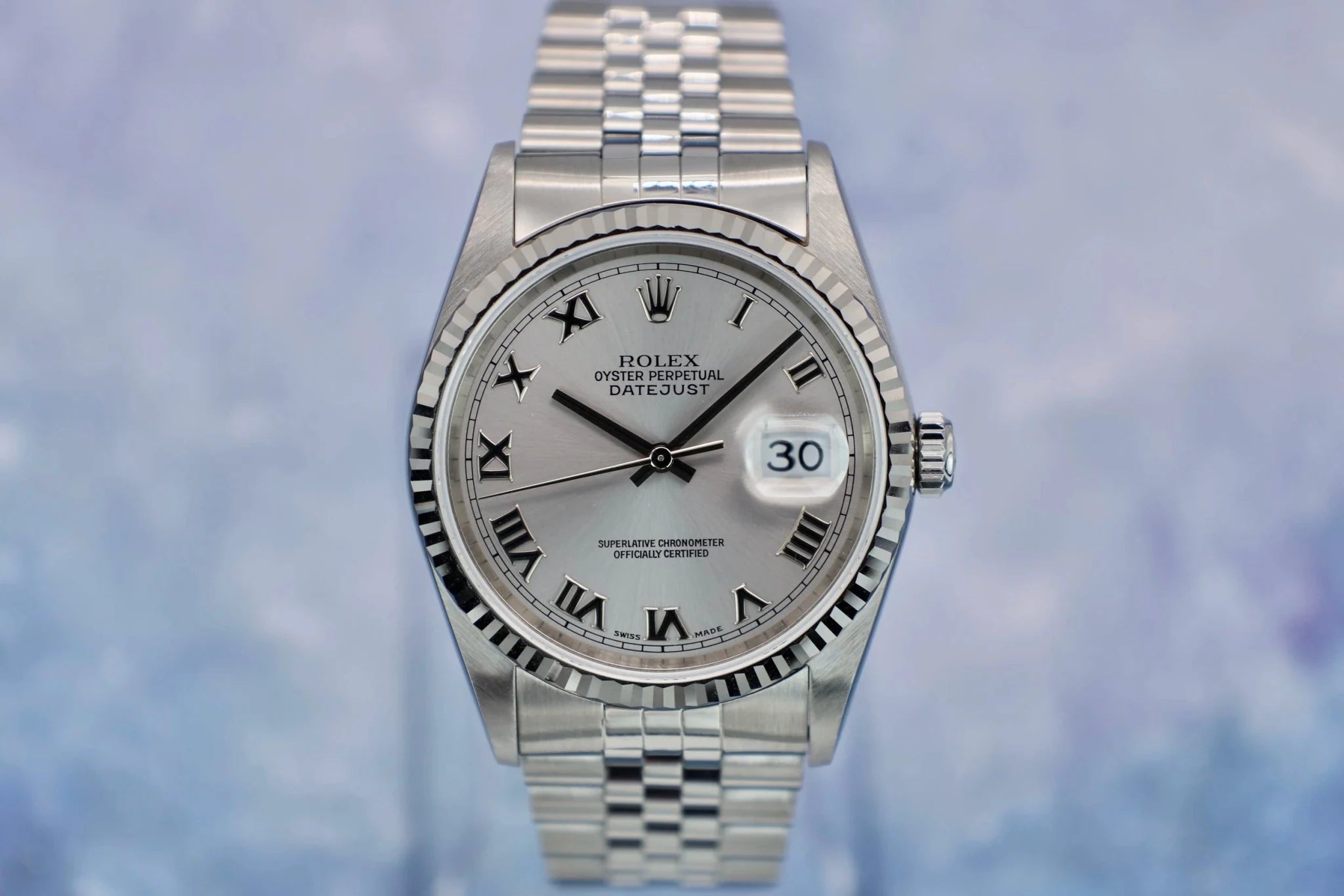 2000 Rolex Datejust Ref. 16234 | Silver Roman Dial - Sierra Time Co
