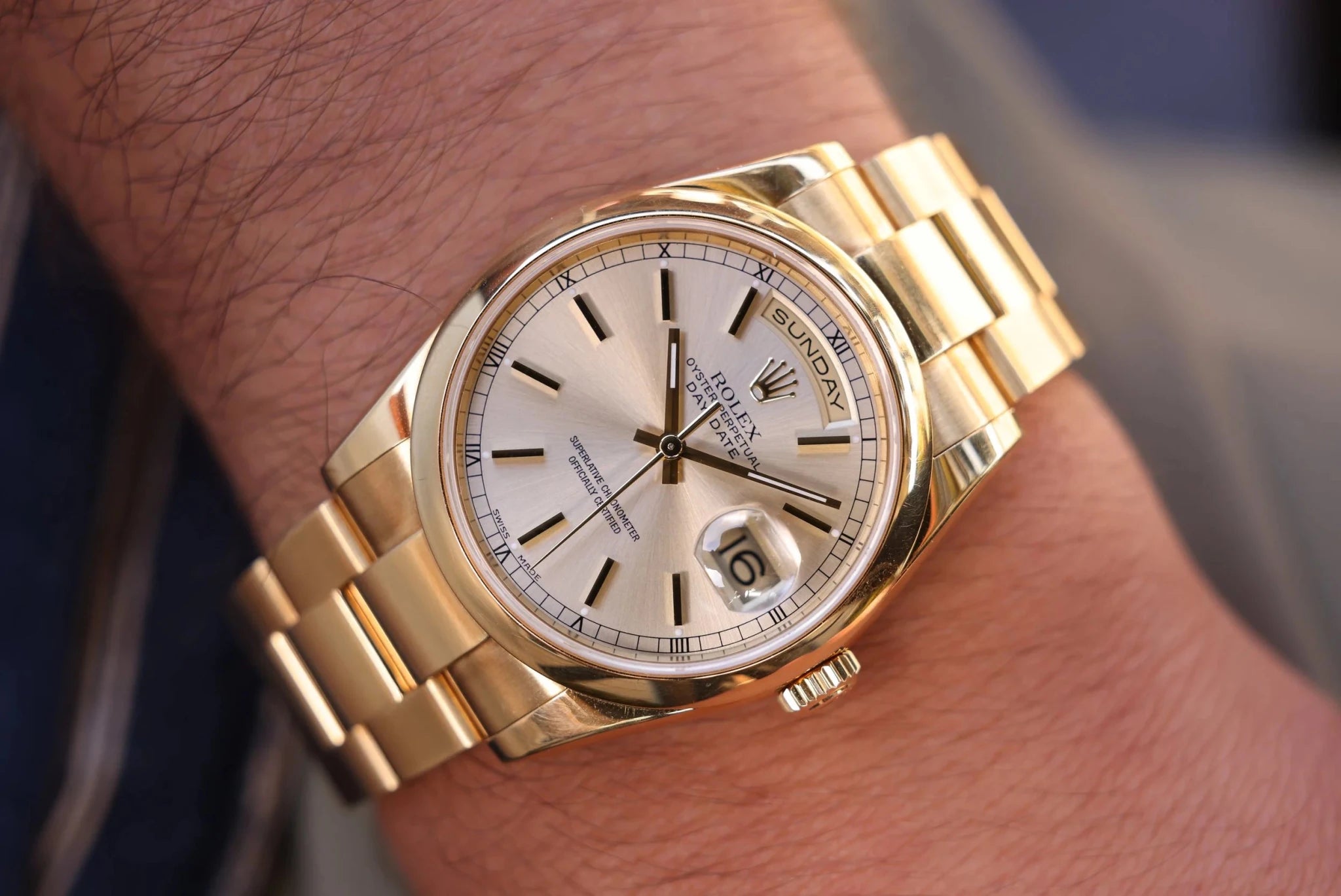 2000 Rolex Day-Date Ref. 118208 | Silver Dial | Box and Papers - Sierra Time Co